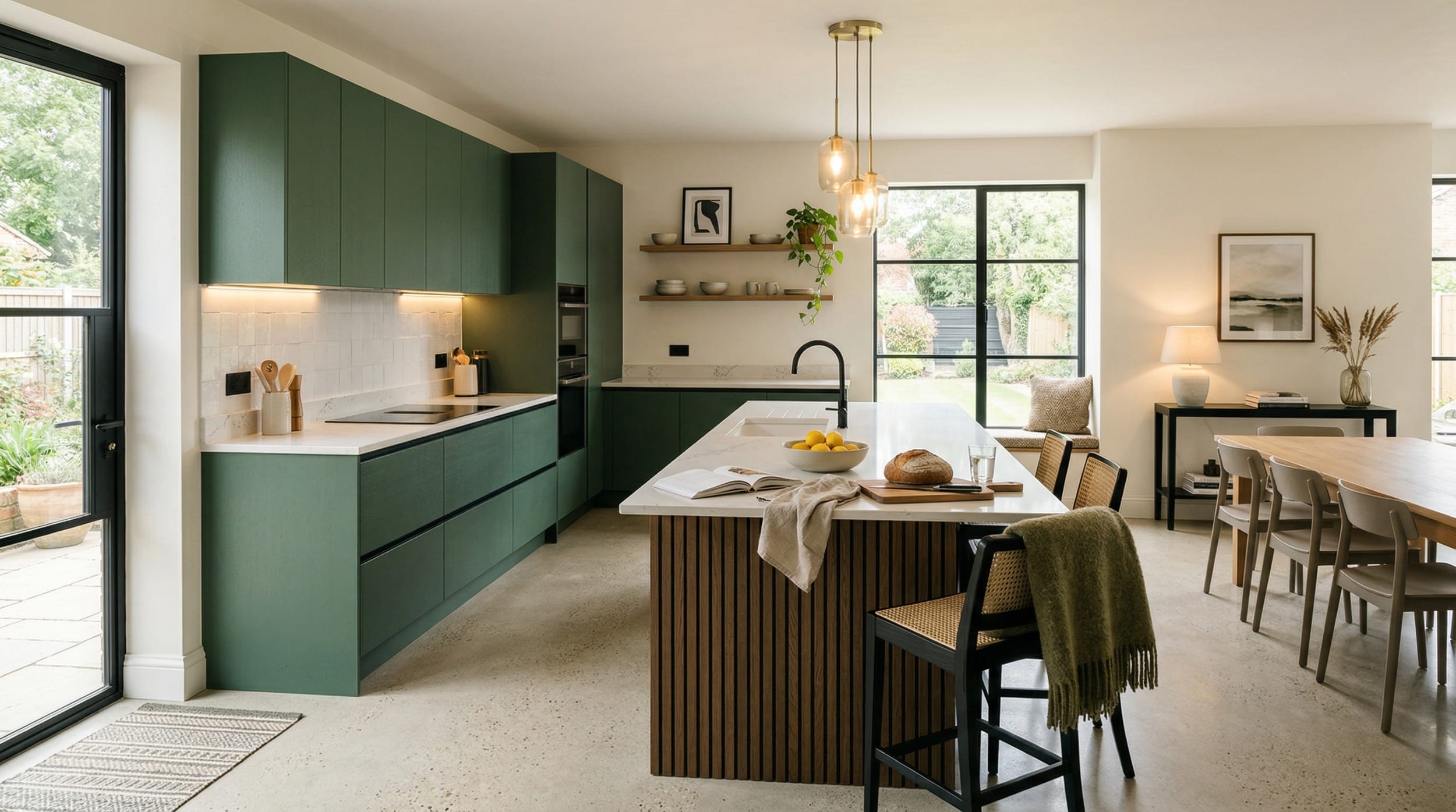 hero2_1200x675-445 Mastercraft bespoke kitchen design, wide architectural view showing room volume and design quality