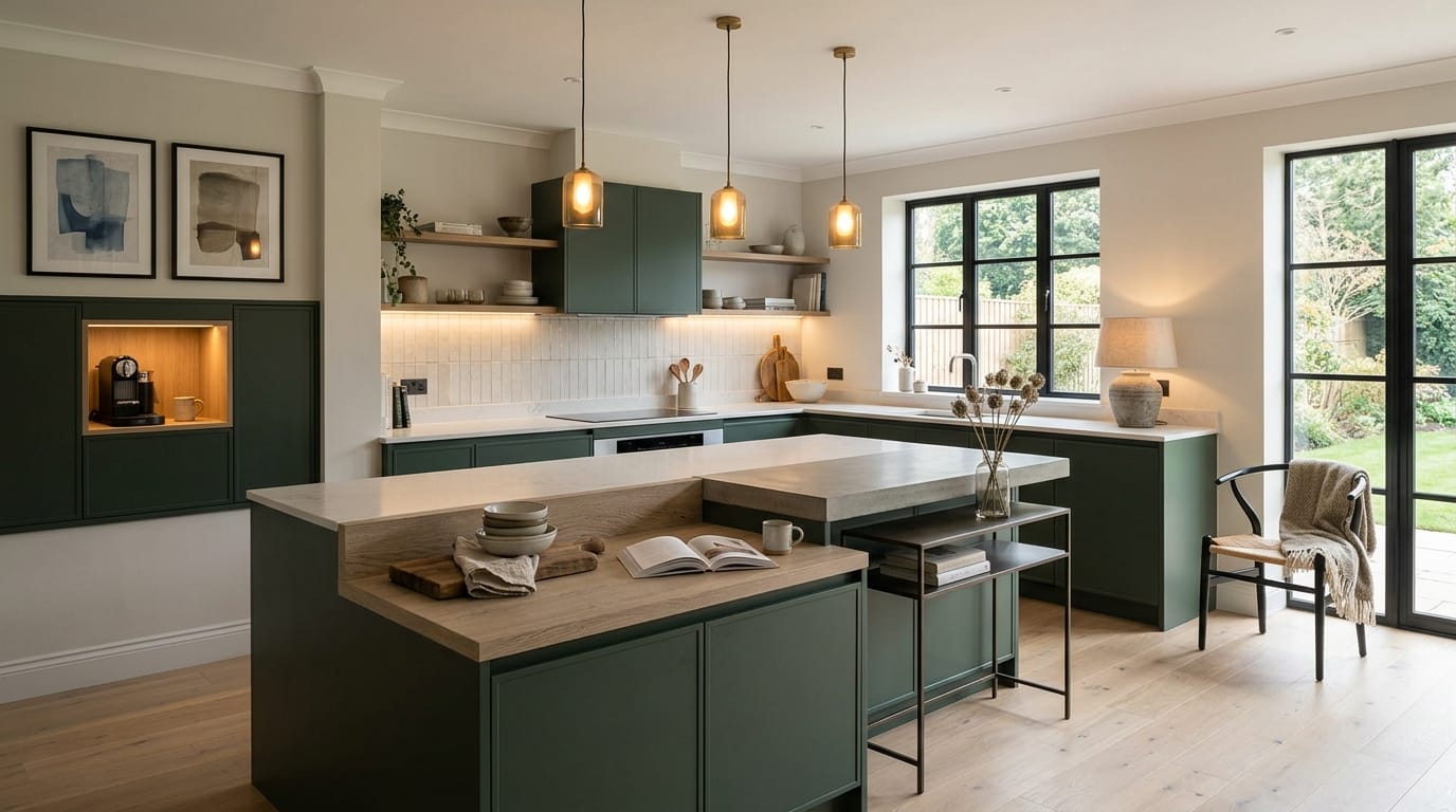 hero2_1200x675-47 Mastercraft bespoke kitchen in Romsey, wide architectural view showing room volume and design quality