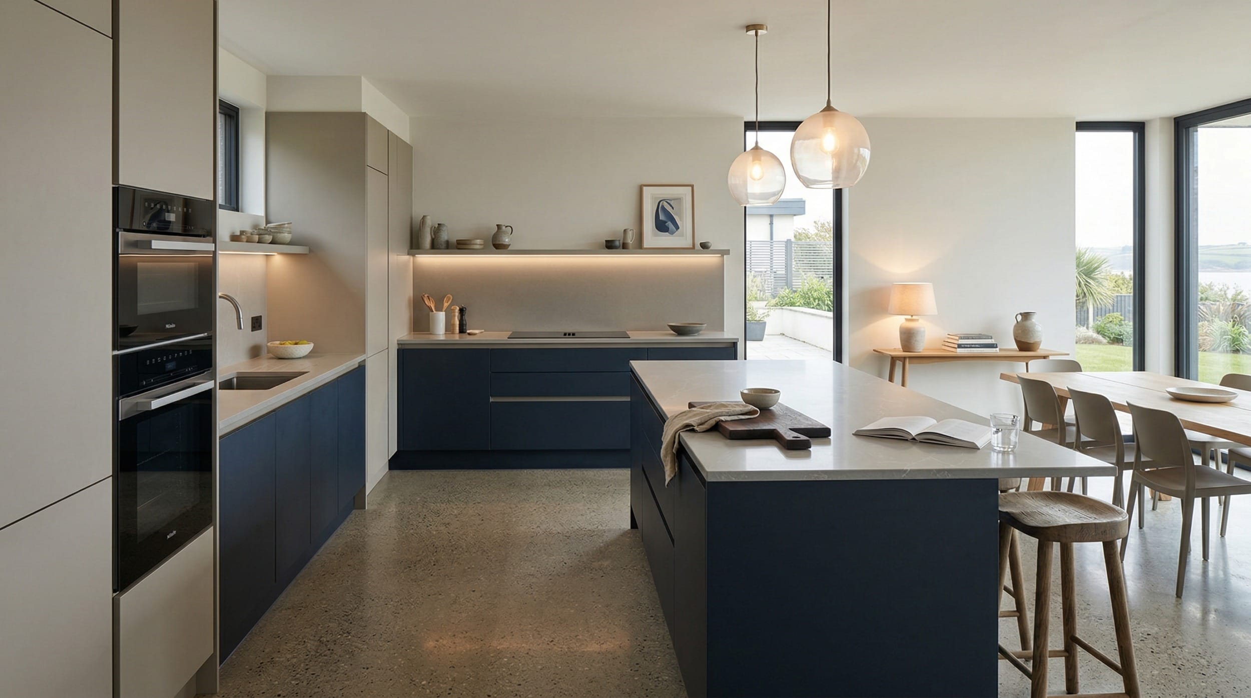 hero2_1200x675-470 Mastercraft bespoke kitchen design, wide architectural view showing room volume and design quality