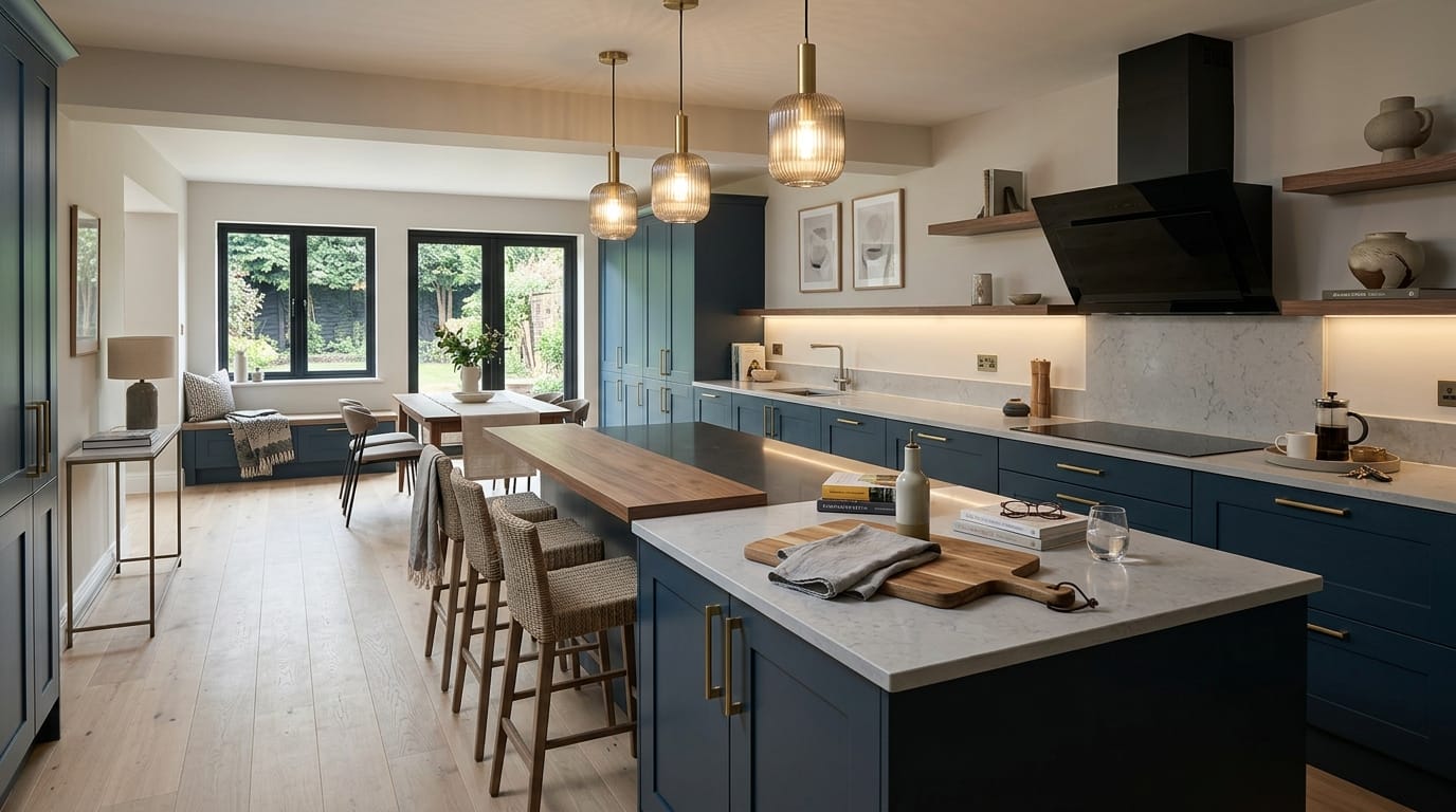 hero2_1200x675-63 Mastercraft bespoke kitchen in Huyton, wide architectural view showing room volume and design quality