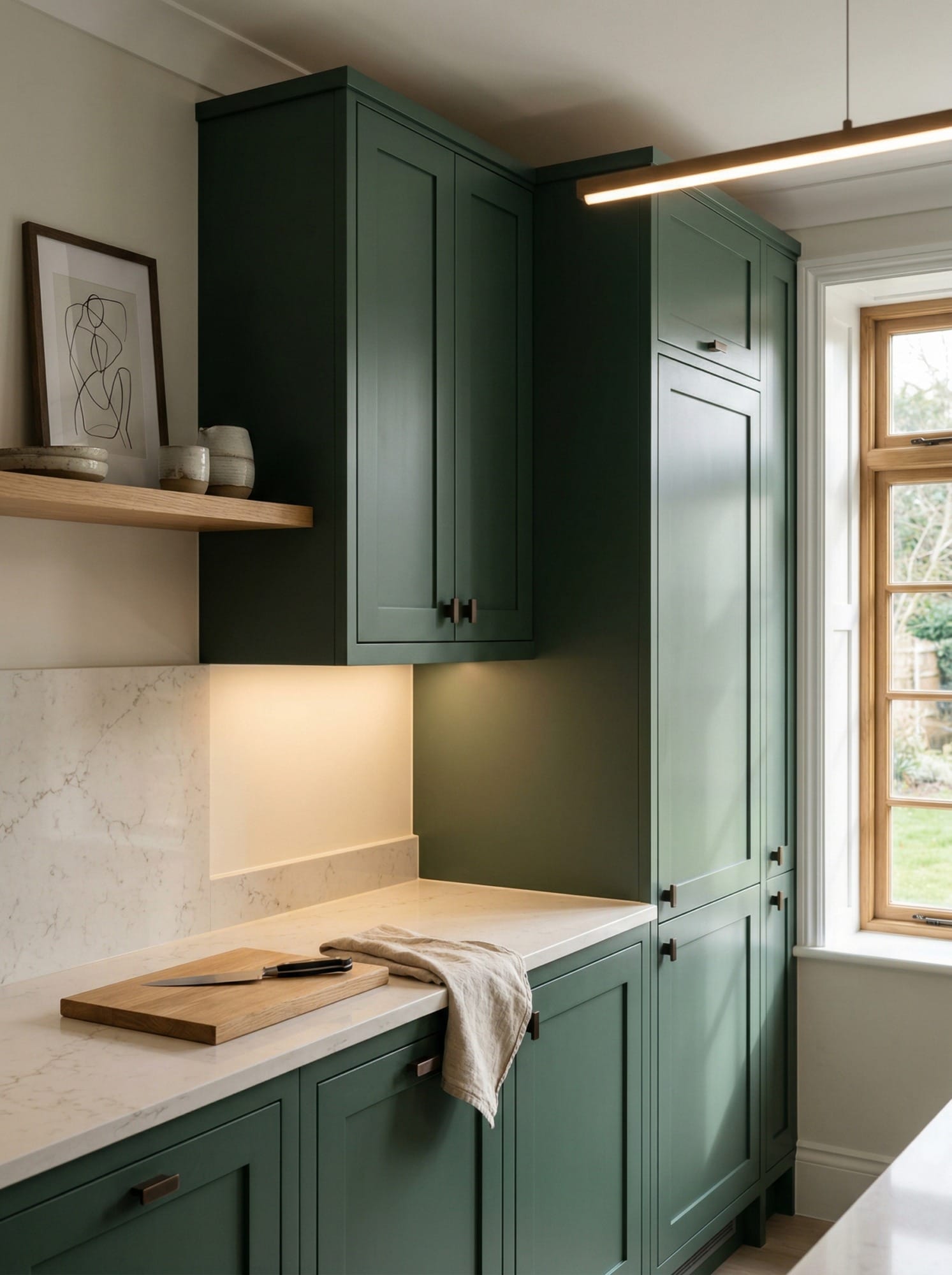 portrait1_600x800-103 Full-height bespoke kitchen cabinetry by Mastercraft, matt painted handleless slab cabinetry