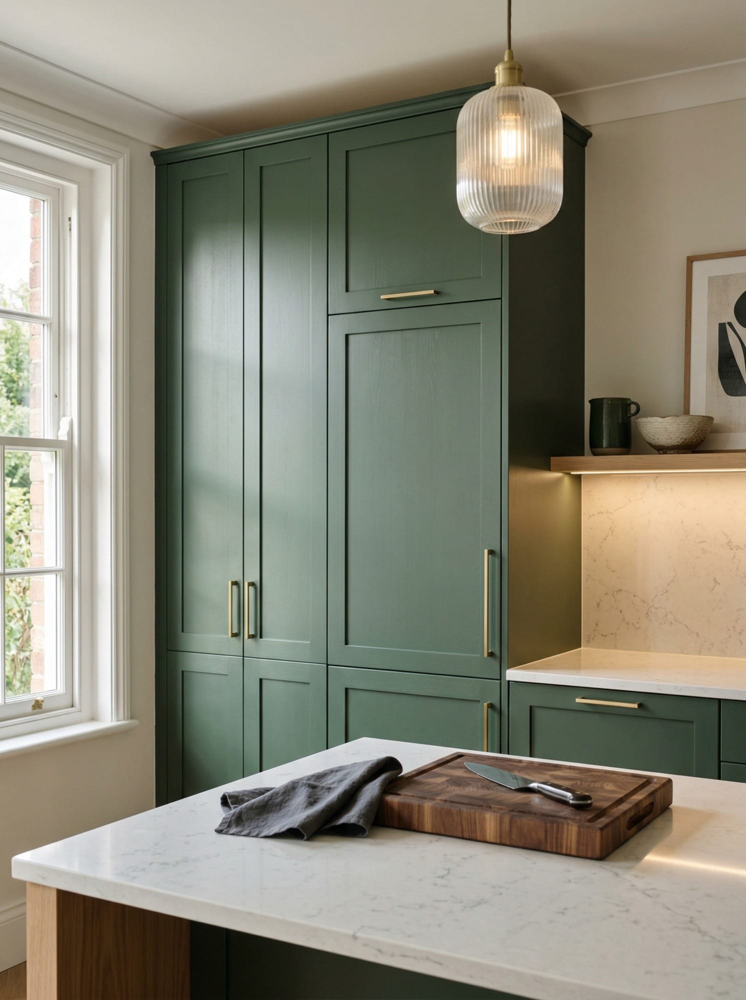 portrait1_600x800-42 Tall view of full-height bespoke kitchen cabinetry, modern shaker cabinetry