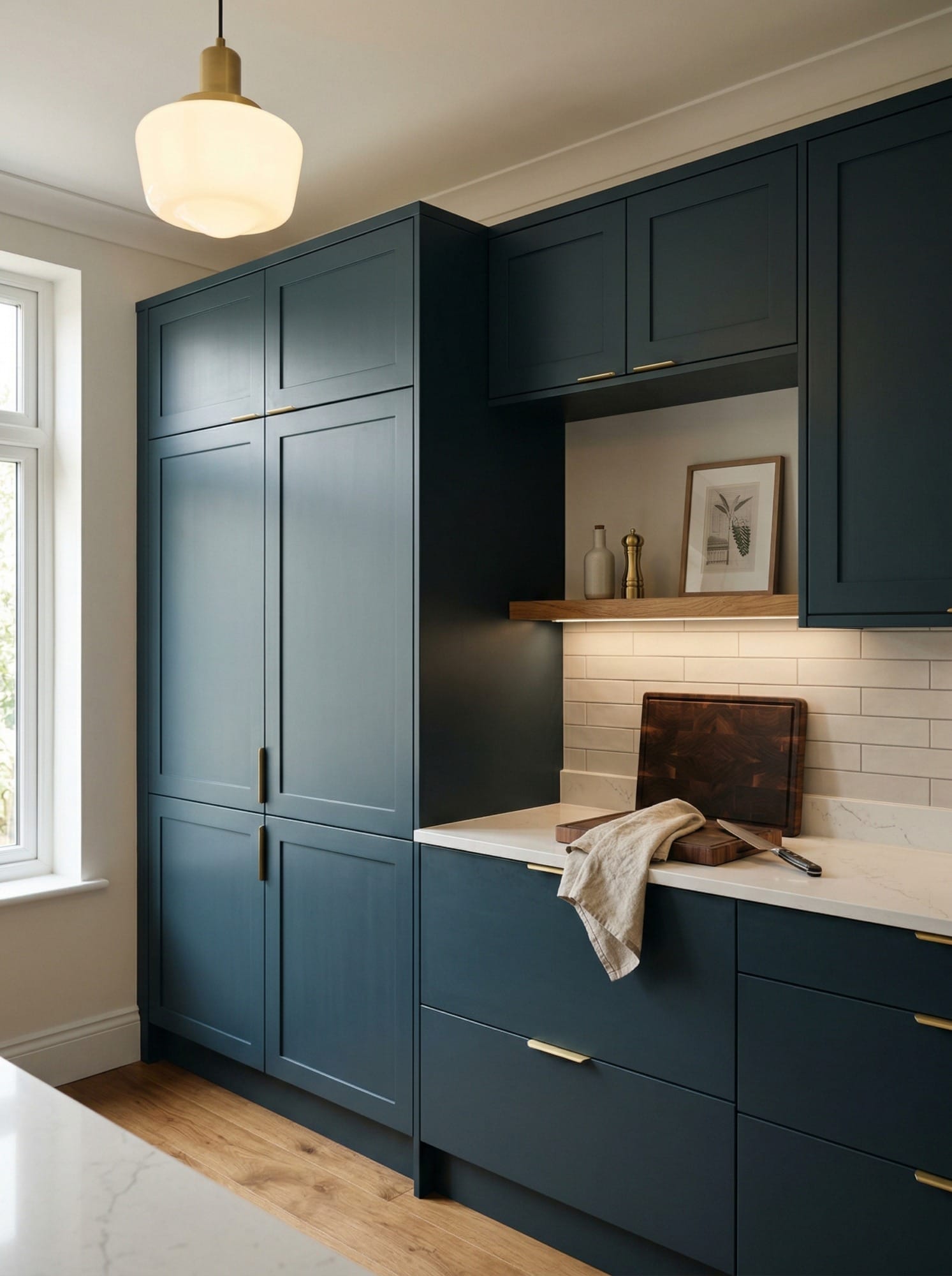 portrait1_600x800-48 Tall view of full-height bespoke kitchen cabinetry, timber veneer slab-door cabinetry