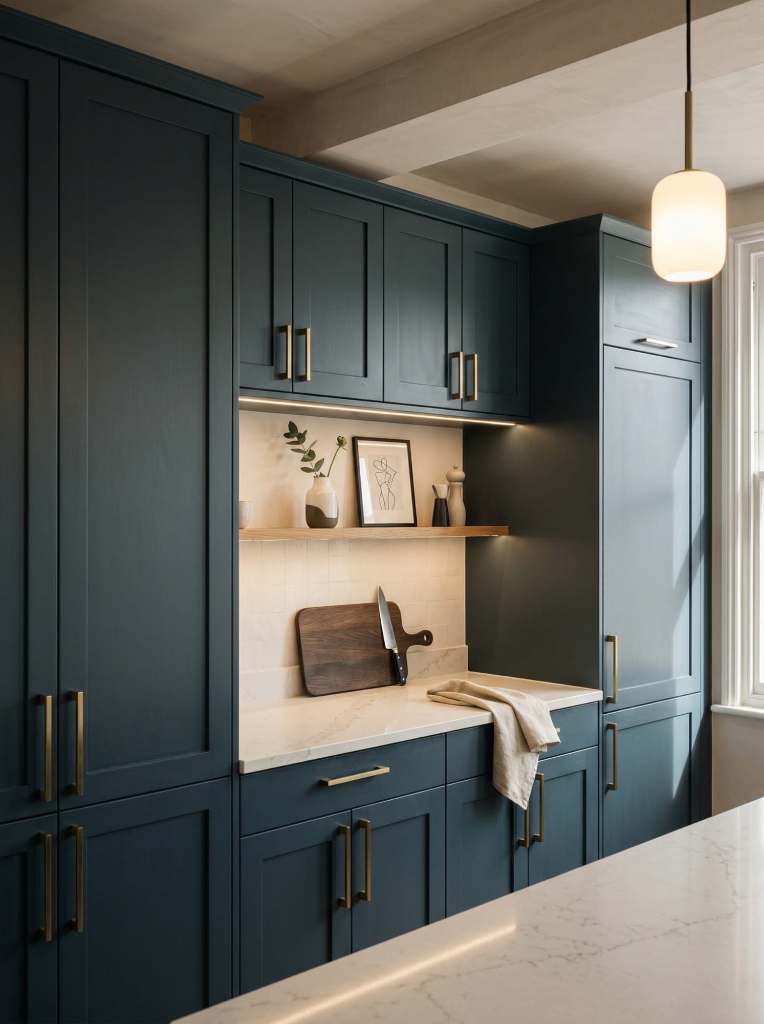 portrait1_600x800-70 Full-height bespoke kitchen cabinetry by Mastercraft, matt painted handleless slab cabinetry