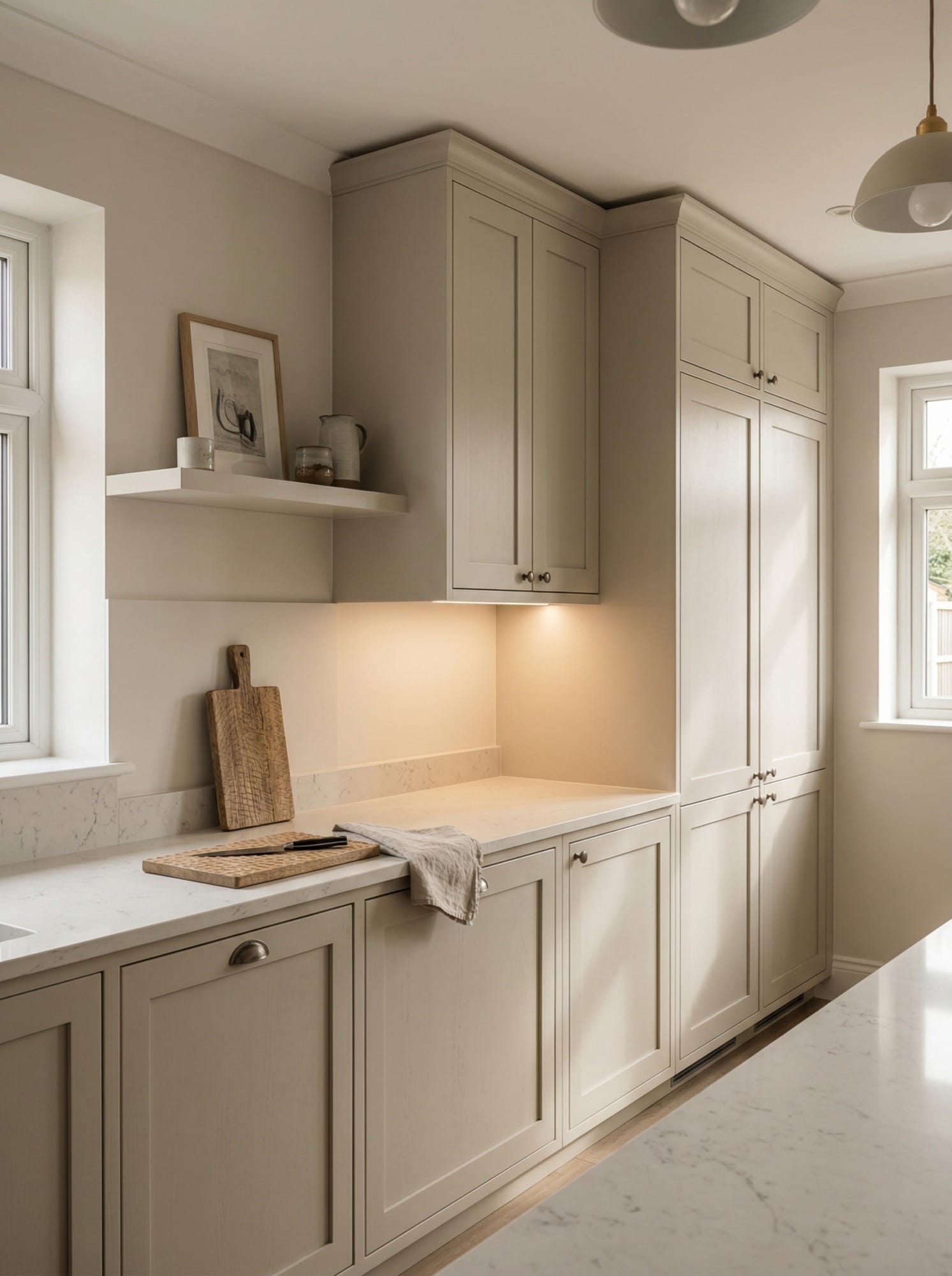 portrait1_600x800-80 Full-height bespoke kitchen cabinetry by Mastercraft, matt painted handleless slab cabinetry