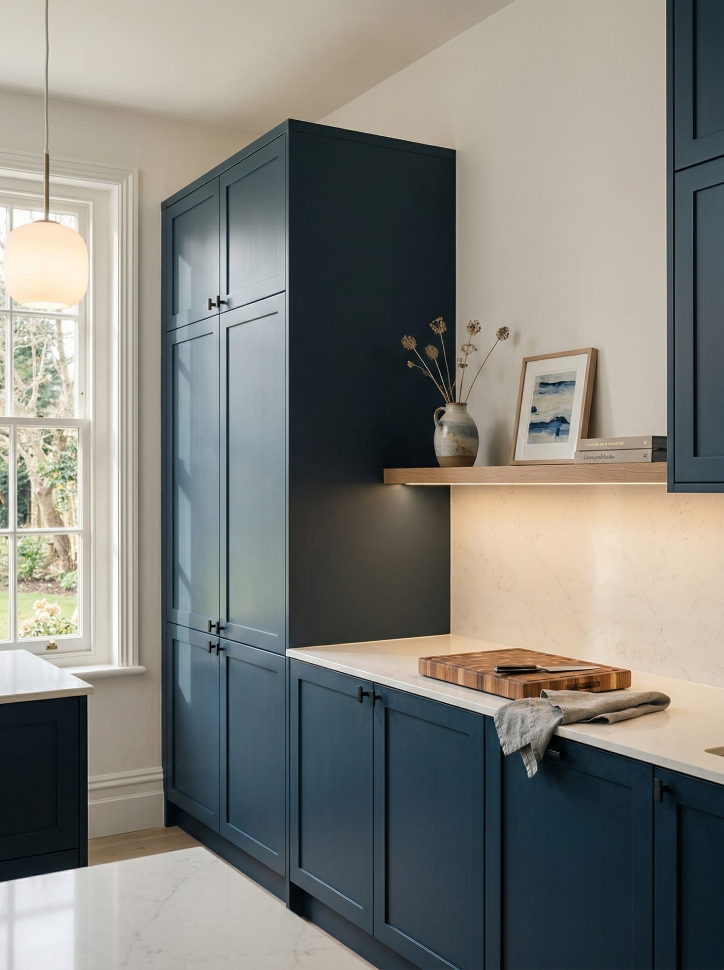 portrait1_600x800-84 Full-height bespoke kitchen cabinetry by Mastercraft, matt painted handleless slab cabinetry