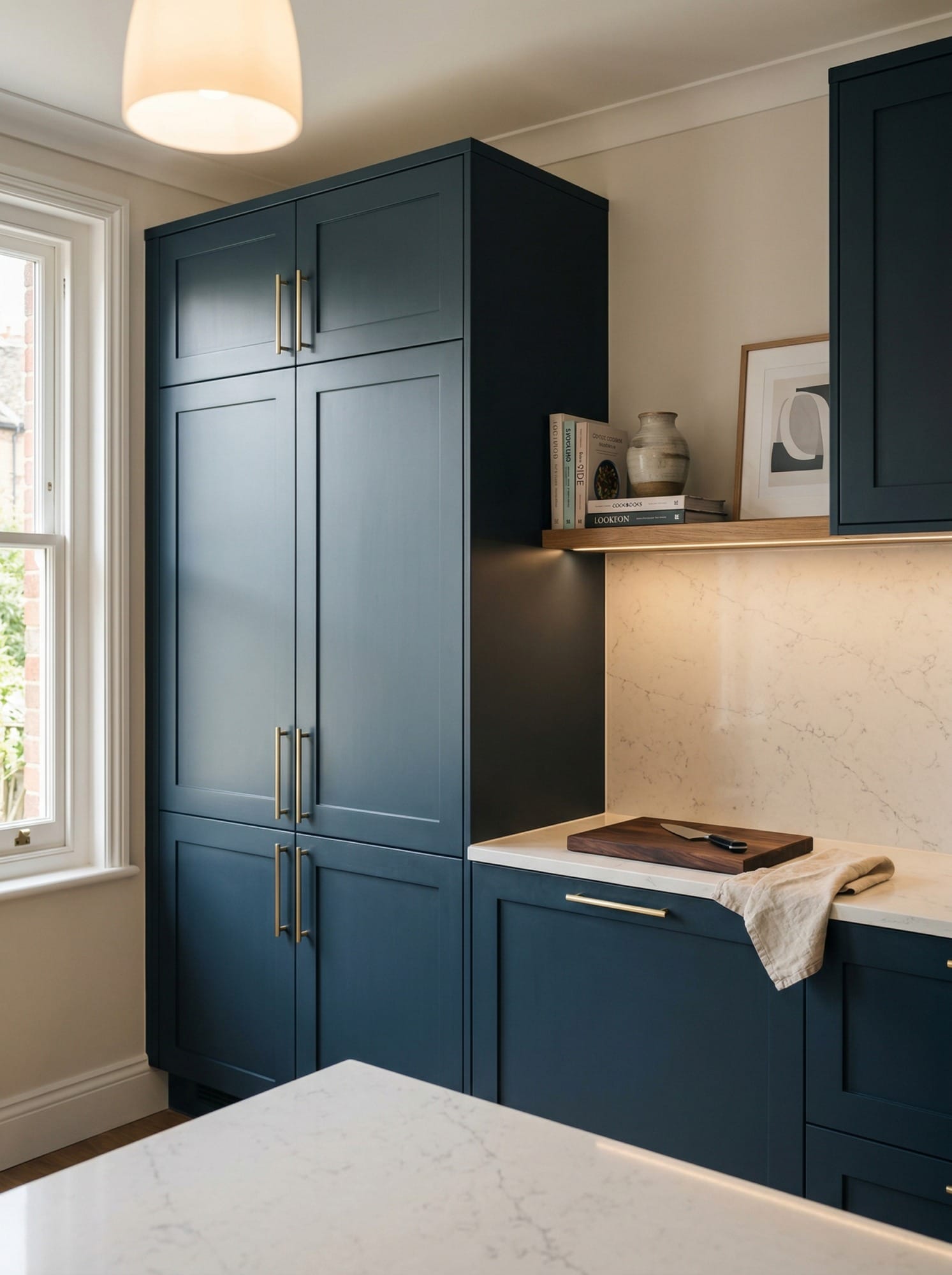 portrait1_600x800-85 Full-height bespoke kitchen cabinetry by Mastercraft, matt painted handleless slab cabinetry