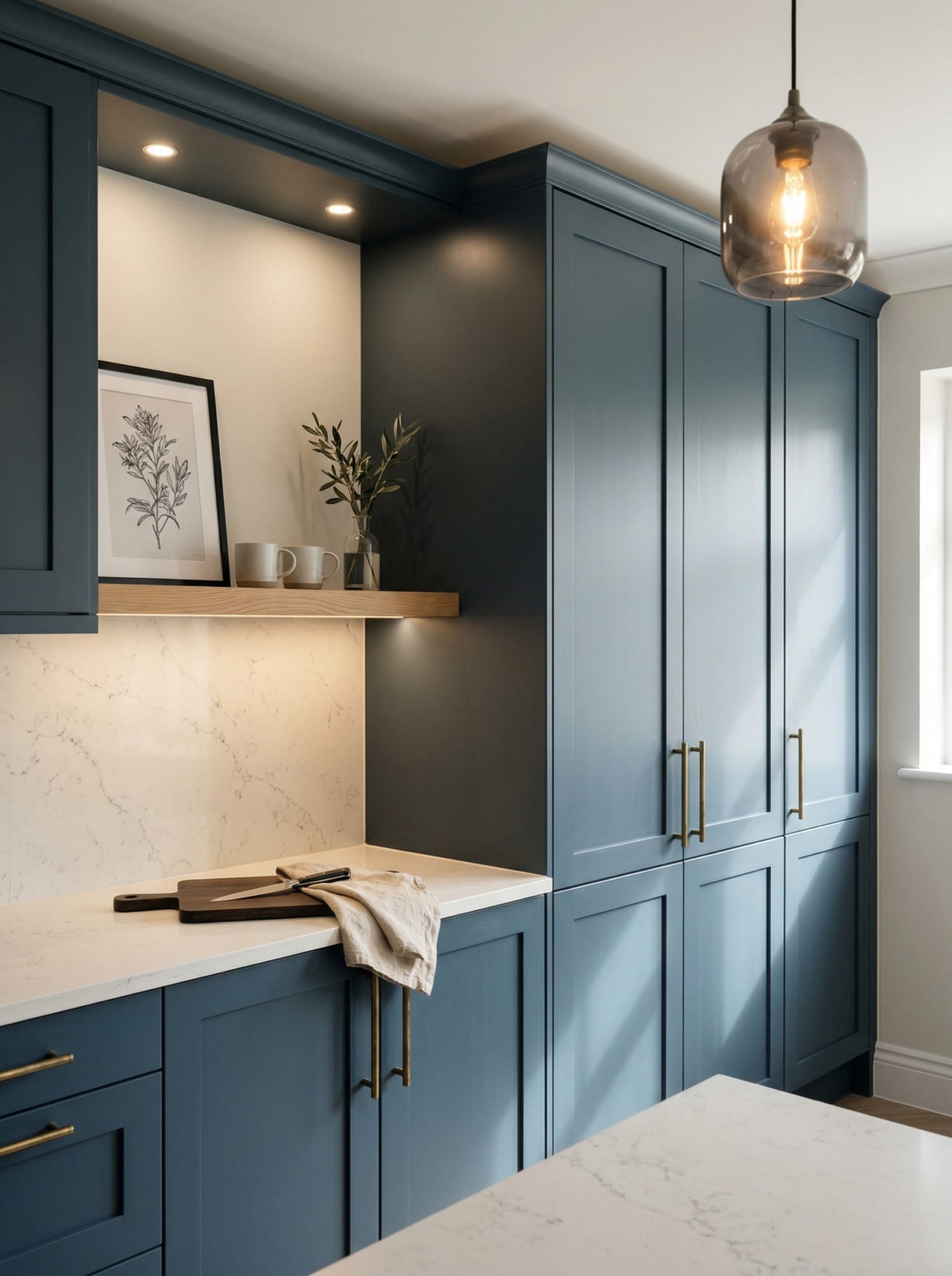 Full-height bespoke kitchen cabinetry by Mastercraft, modern shaker cabinetry