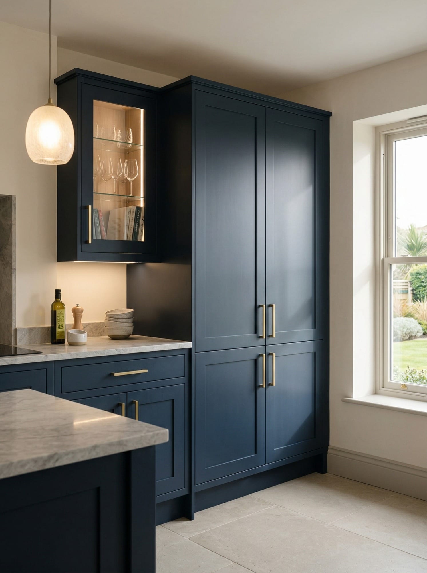 Bespoke kitchen installation, full-height cabinetry and considered storage design