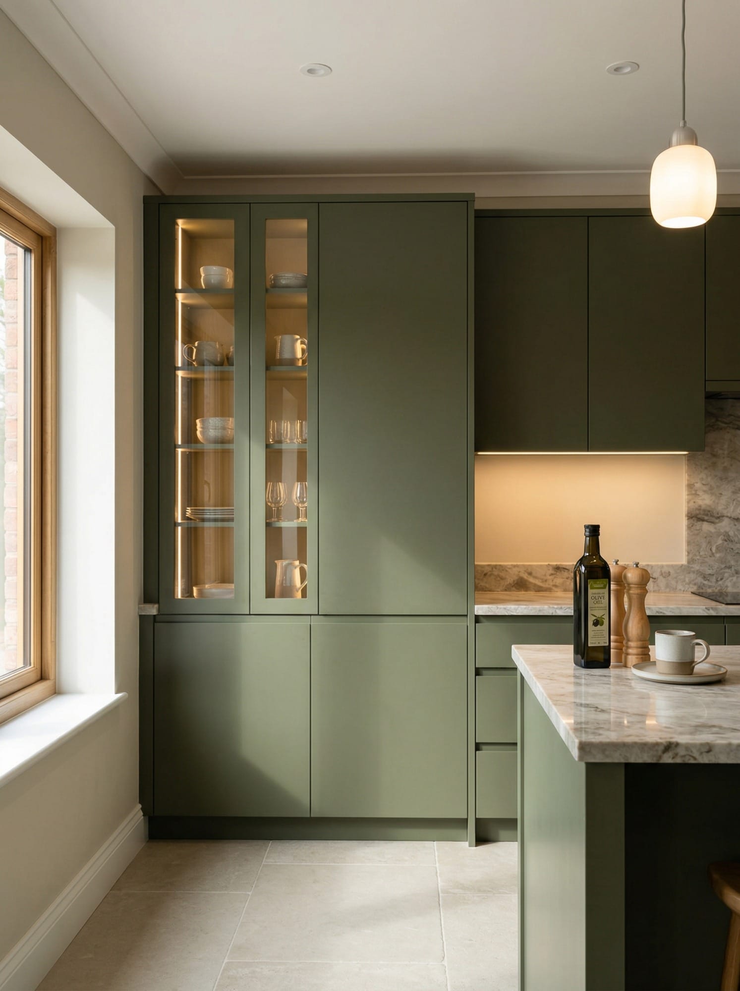 Bespoke kitchen installation, full-height cabinetry and considered storage design