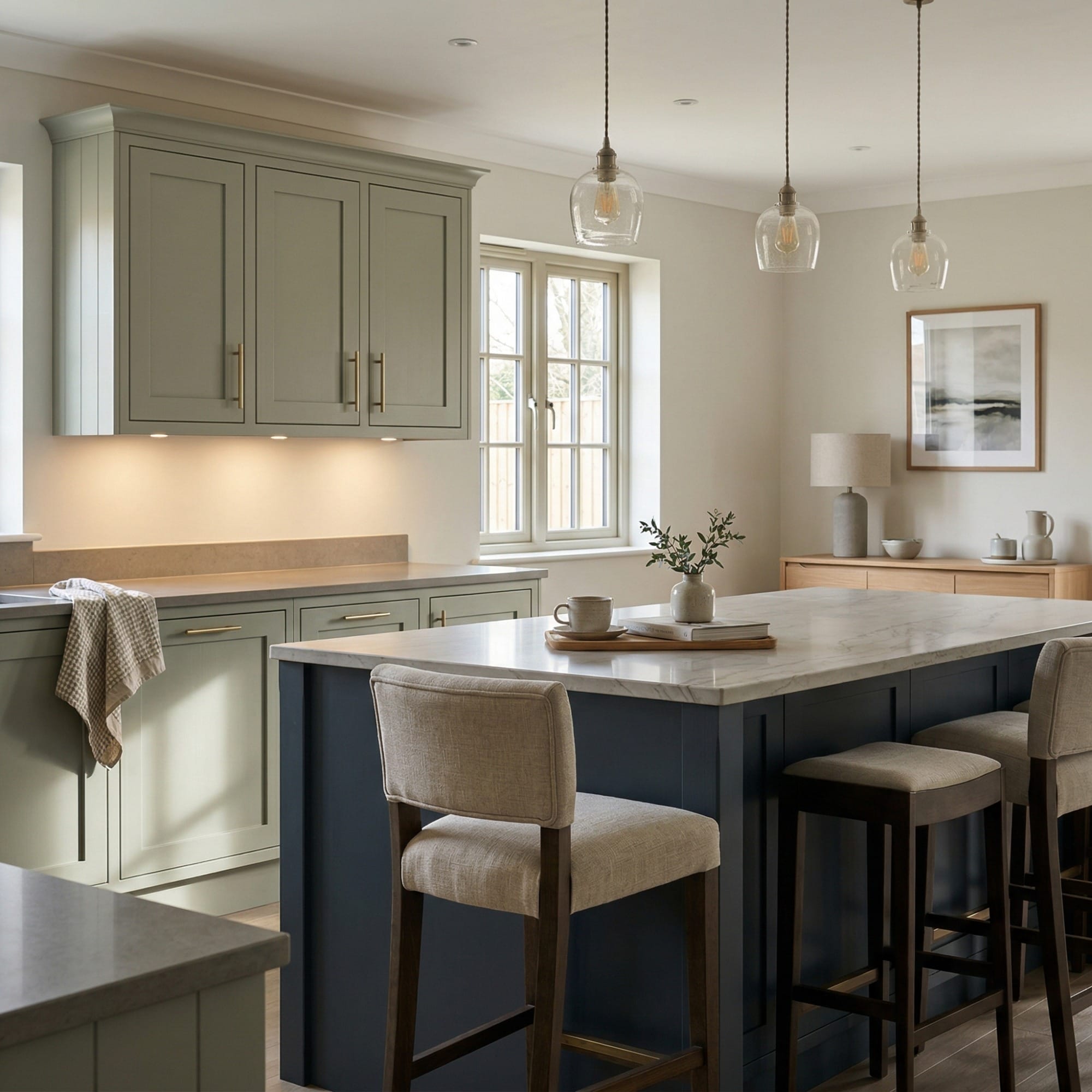 Kitchen island detail, contemporary in-frame cabinetry with quality joinery by Mastercraft