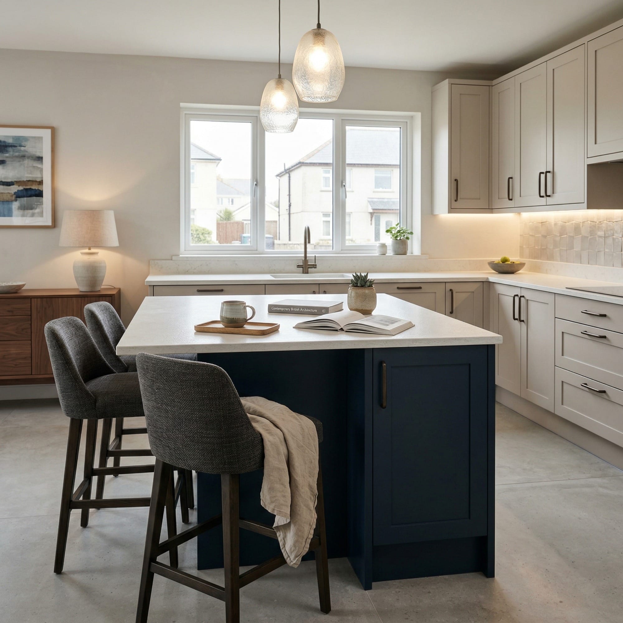 square1_800x800-16 Bespoke kitchen island detail, modern shaker cabinetry with quality joinery