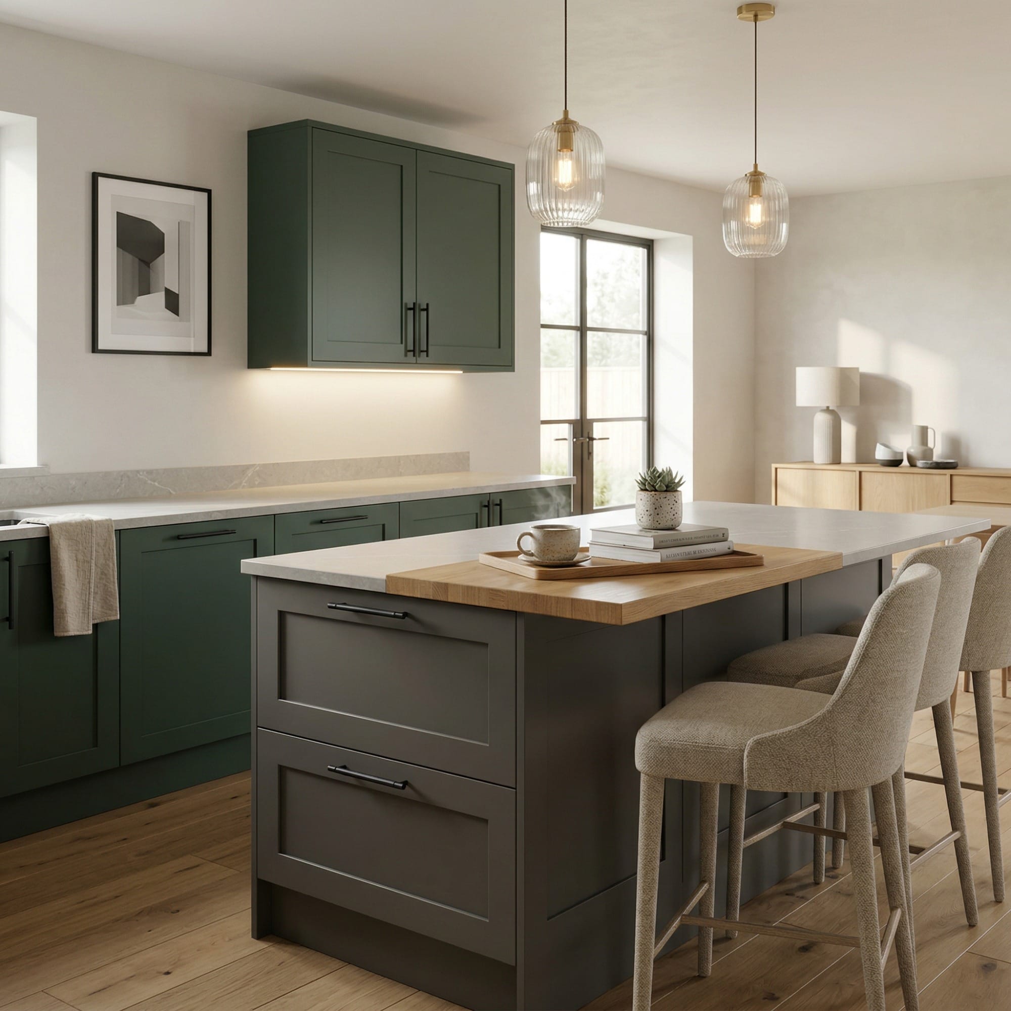 square1_800x800-17 Bespoke kitchen island detail, contemporary painted lay-on cabinetry with quality joinery