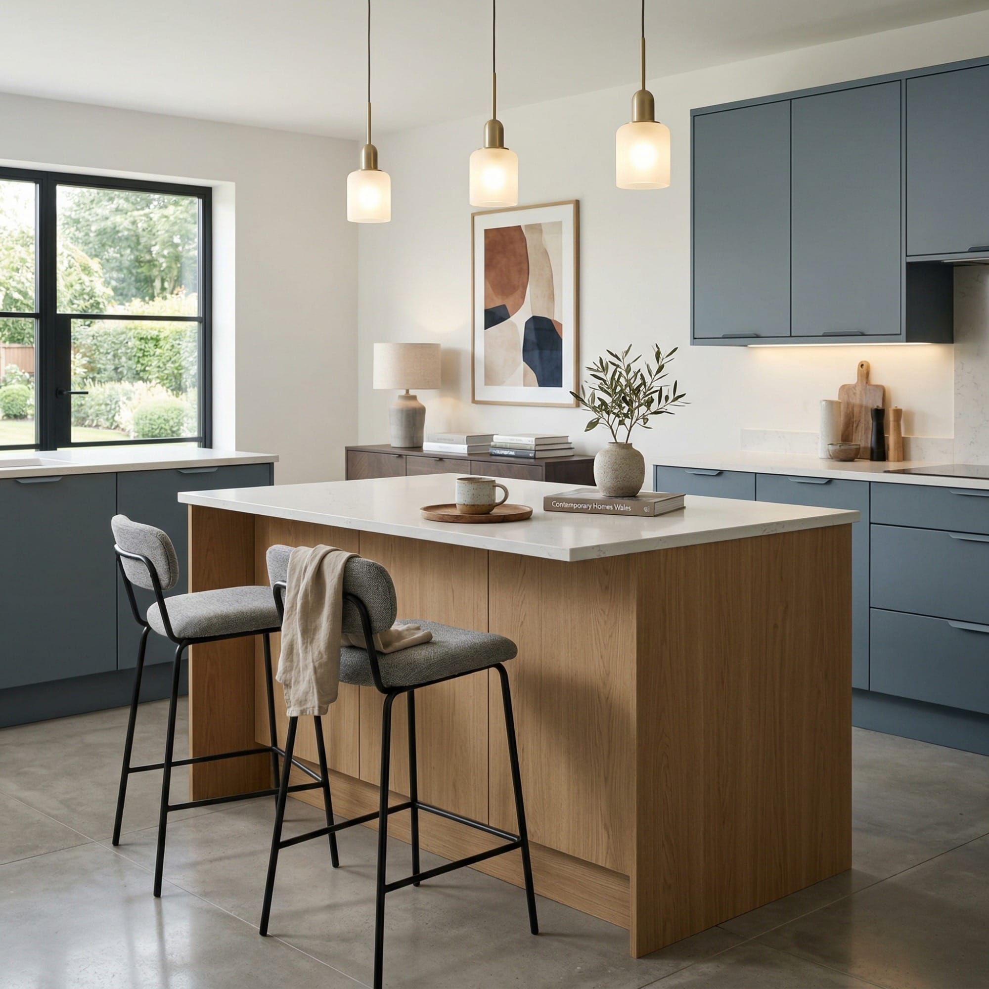 square1_800x800-28 Bespoke kitchen island detail, contemporary painted lay-on cabinetry with quality joinery