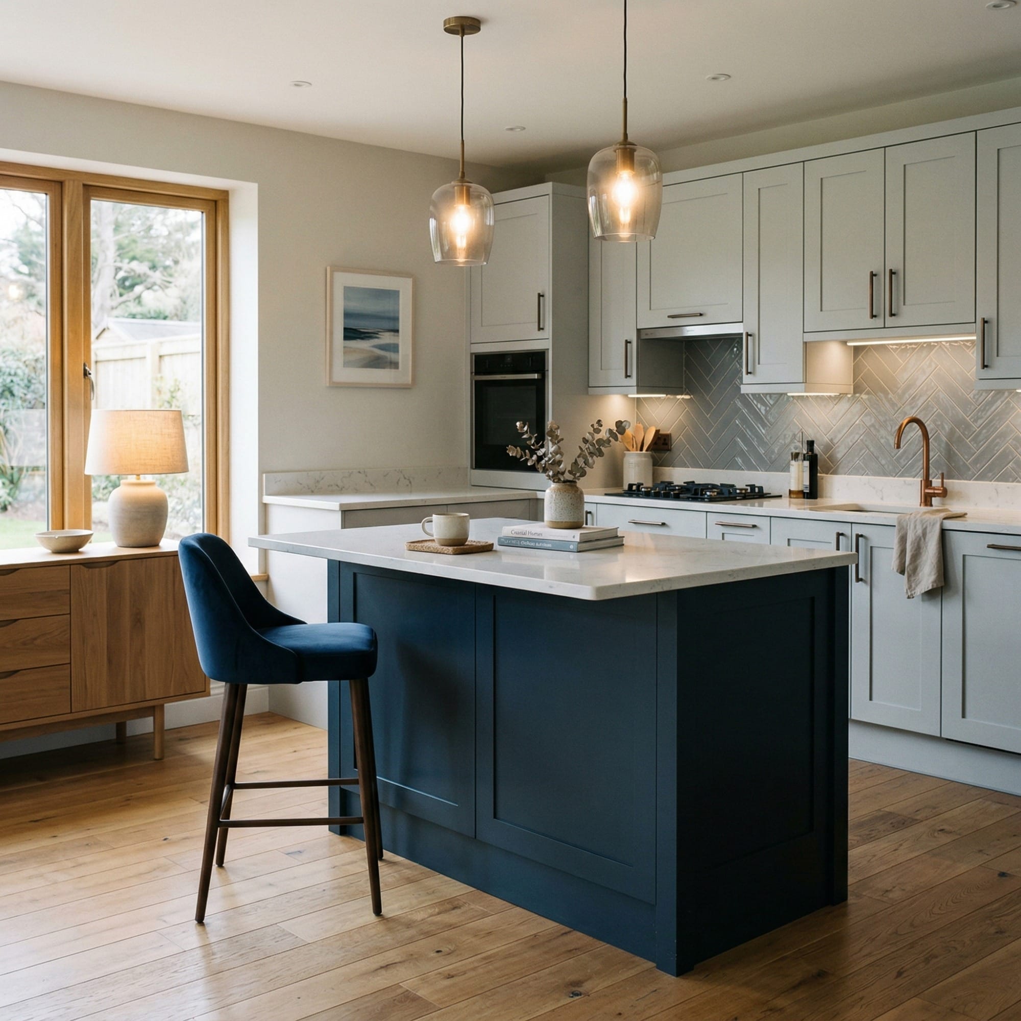 square1_800x800-3 Bespoke kitchen island detail, modern shaker cabinetry with quality joinery