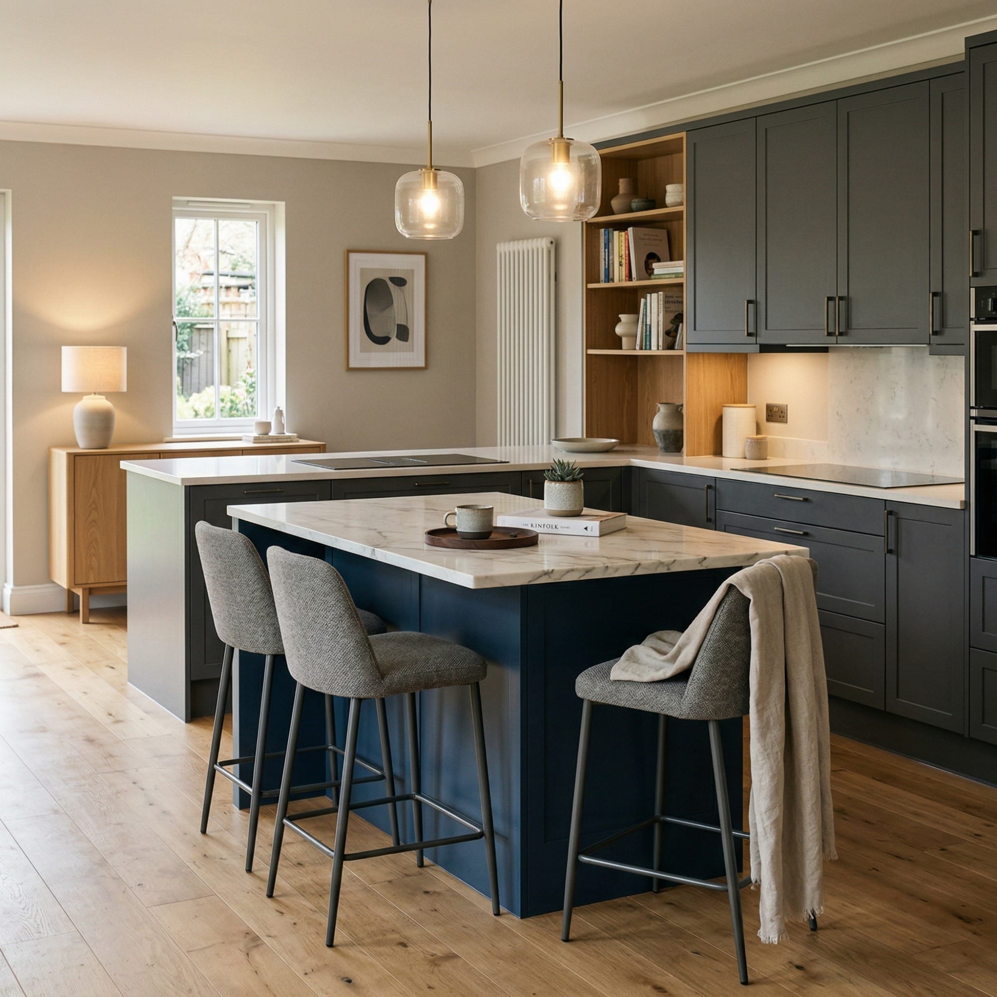 square1_800x800-39 Bespoke kitchen island detail, contemporary painted lay-on cabinetry with quality joinery