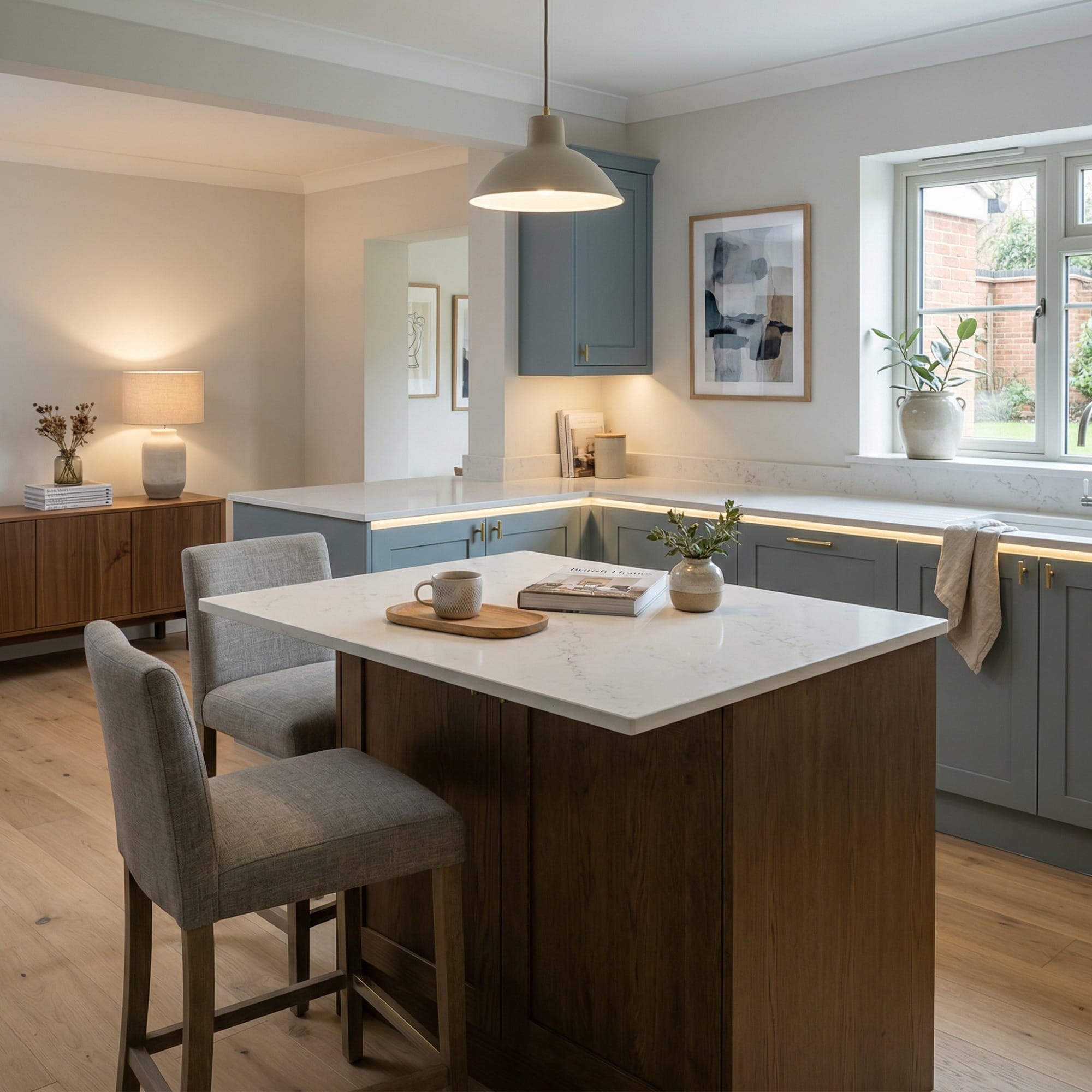 square1_800x800-43 Bespoke kitchen island detail, modern shaker cabinetry with quality joinery