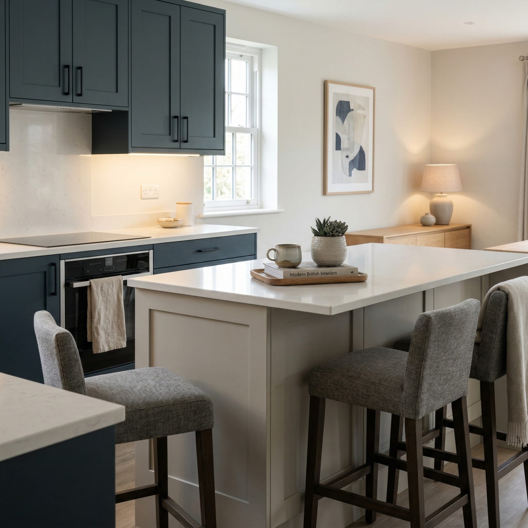 square1_800x800-80 Kitchen island detail, contemporary painted lay-on cabinetry with quality joinery by Mastercraft