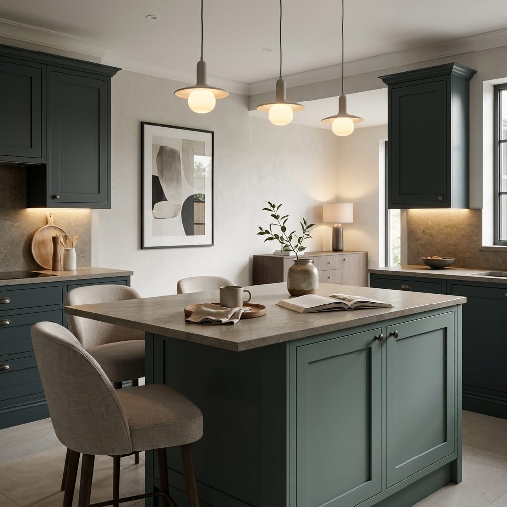 square1_800x800 Bespoke kitchen island detail, modern shaker cabinetry with quality joinery