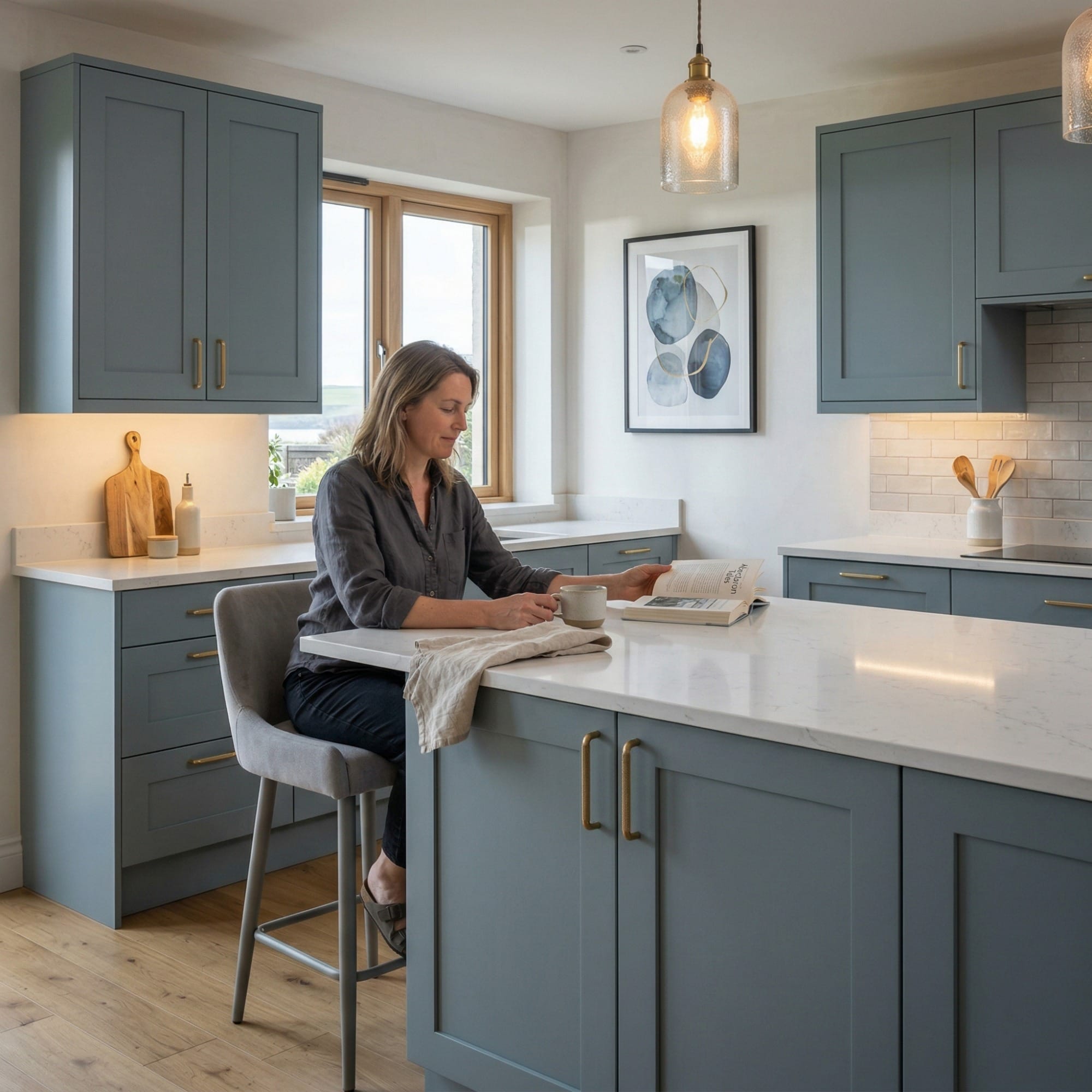 Bespoke kitchen designed for a Aberdaron home, quality materials and considered layout