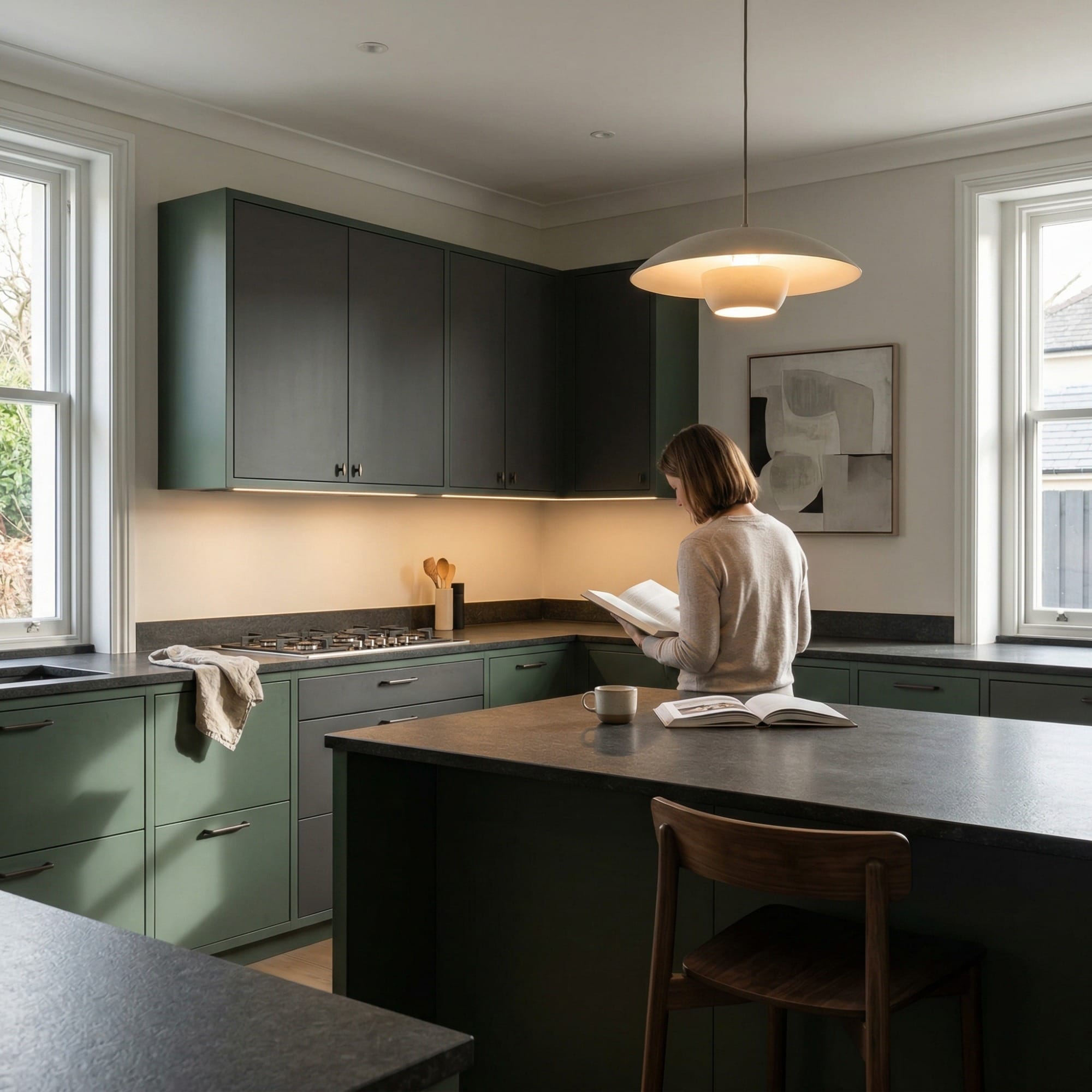 Bespoke kitchen designed for a Beaumaris home, quality materials and considered layout