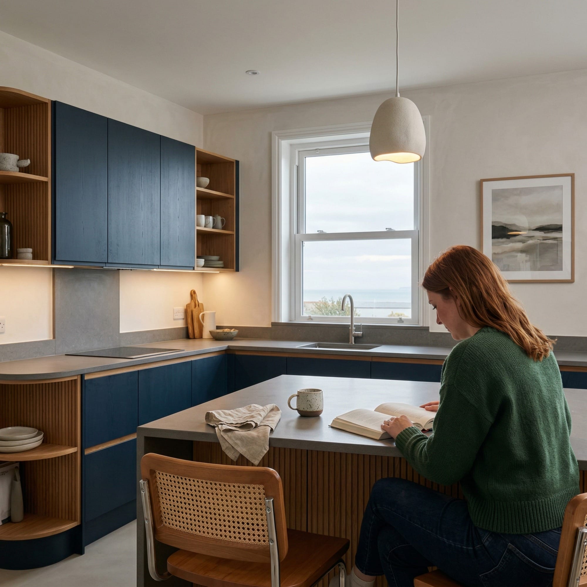 Bespoke kitchen designed for a Llandudno home, quality materials and considered layout