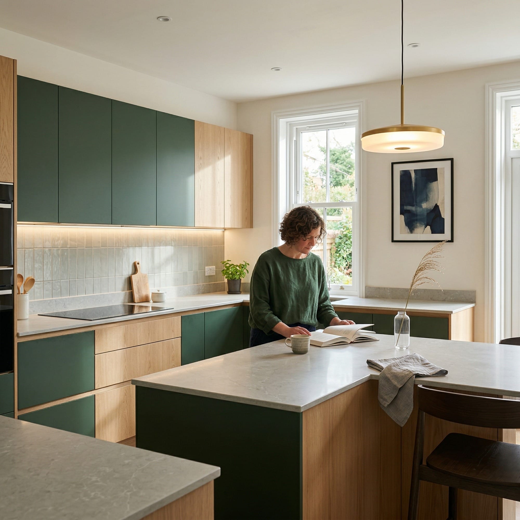 Bespoke kitchen designed for a Bryn Newydd home, quality materials and considered layout