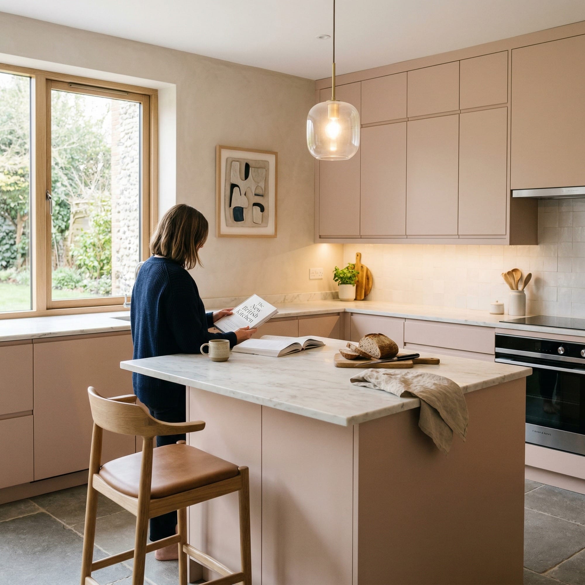 Bespoke kitchen designed for a Flint home, quality materials and considered layout