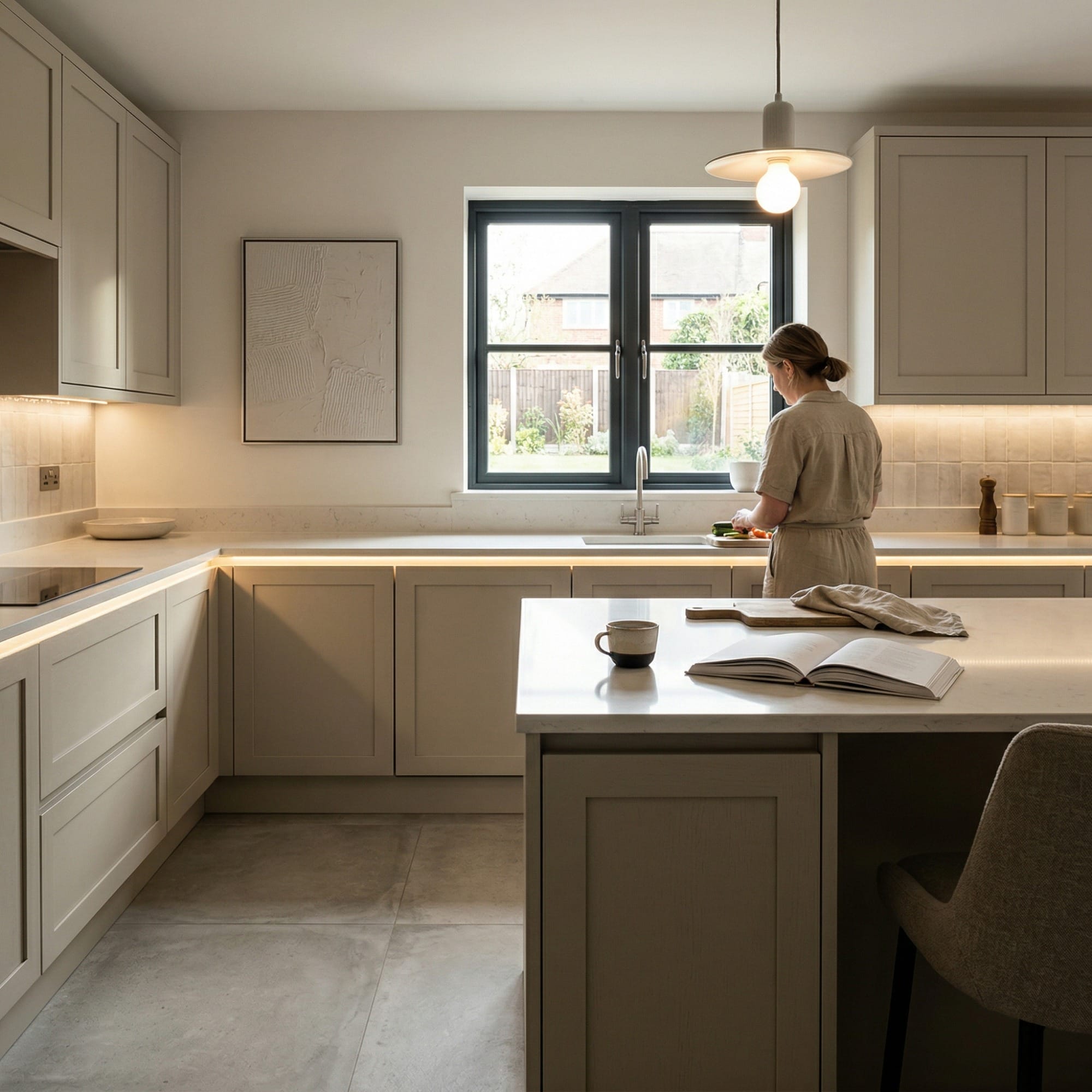 Bespoke kitchen designed for a Hawarden home, quality materials and considered layout