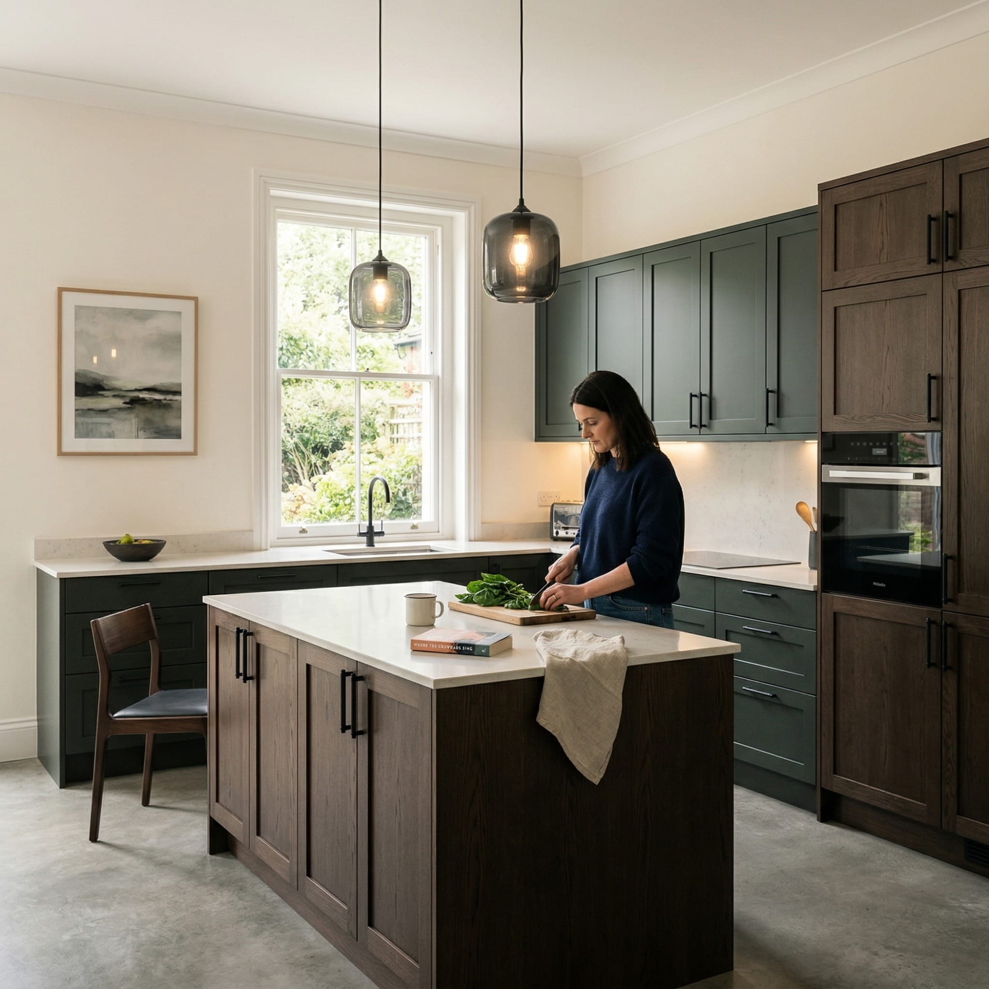 Bespoke kitchen designed for a Bangor home, quality materials and considered layout