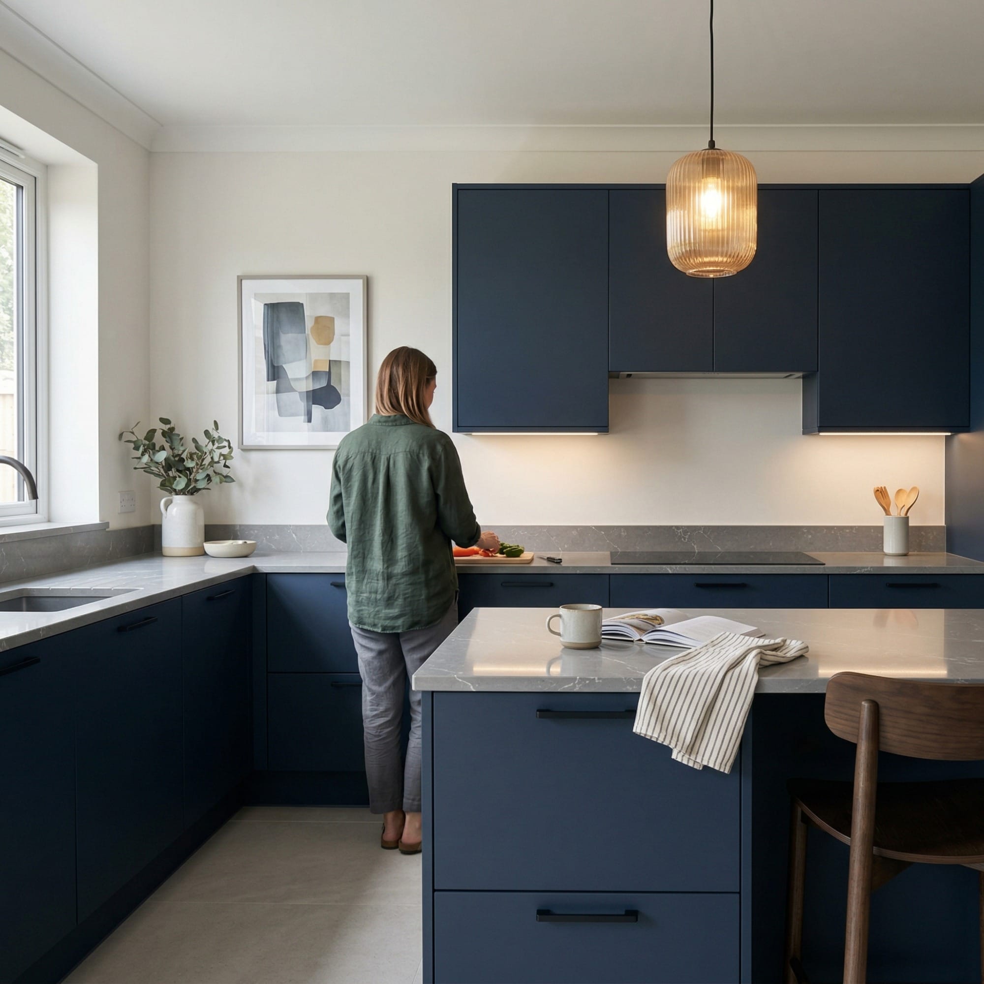 Bespoke kitchen designed for a Bersham home, quality materials and considered layout