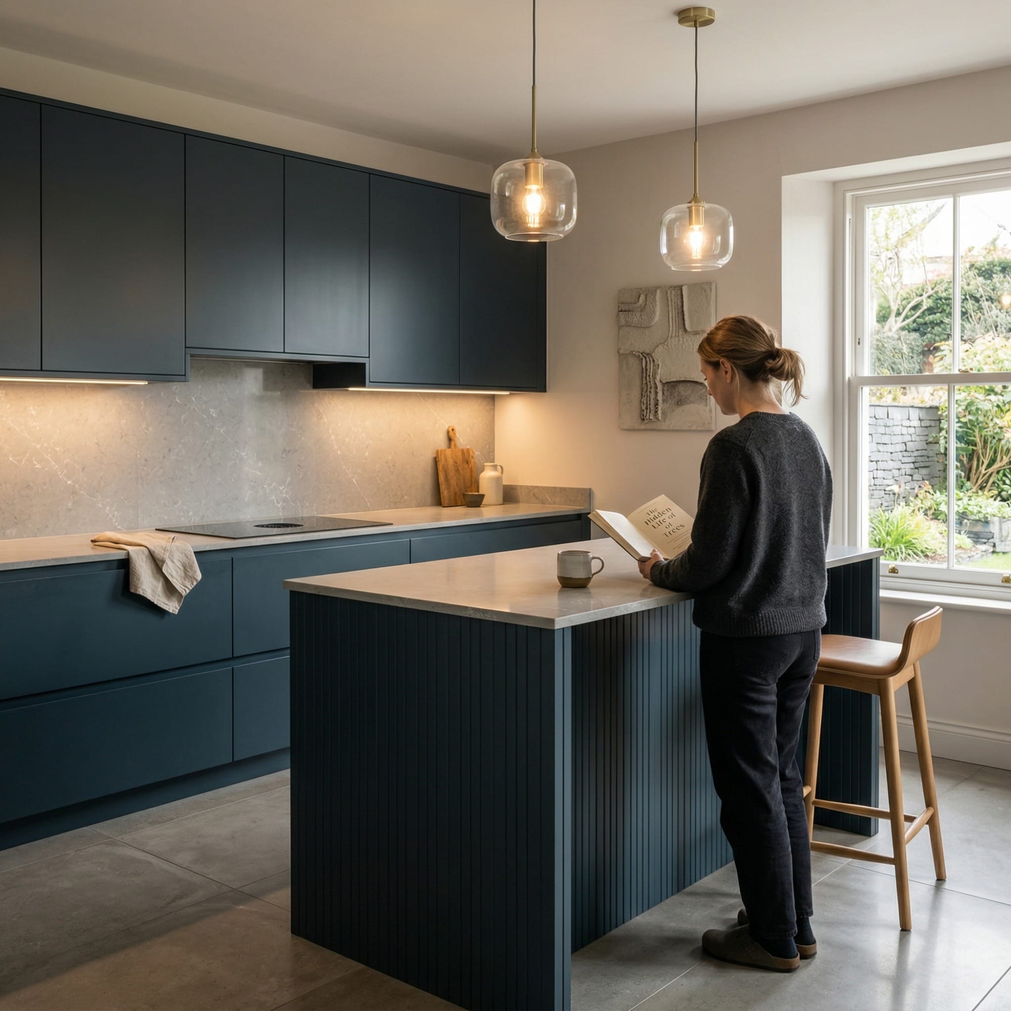 Bespoke kitchen designed for a Llanbedrog home, quality materials and considered layout