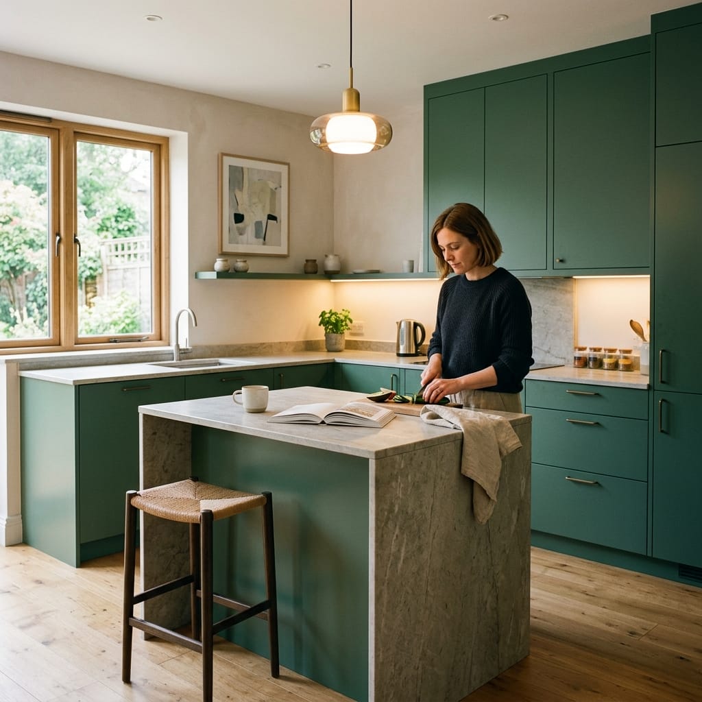 Bespoke kitchen designed for a Reading home, quality materials and considered layout