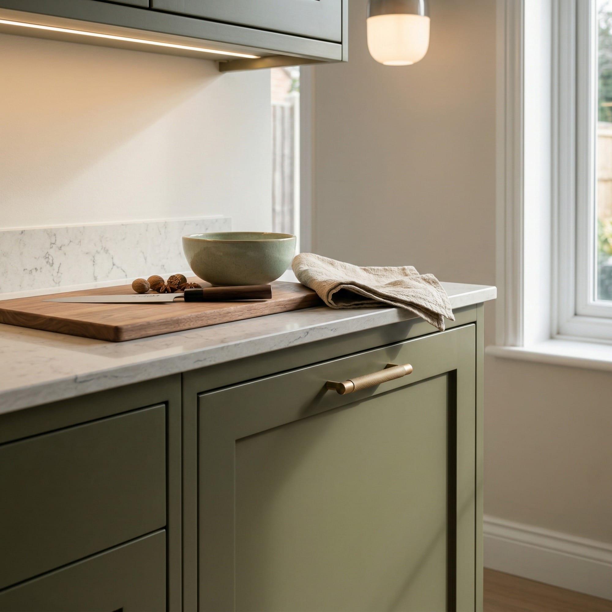 Mastercraft kitchen detail, bespoke design with quality craftsmanship and careful joinery