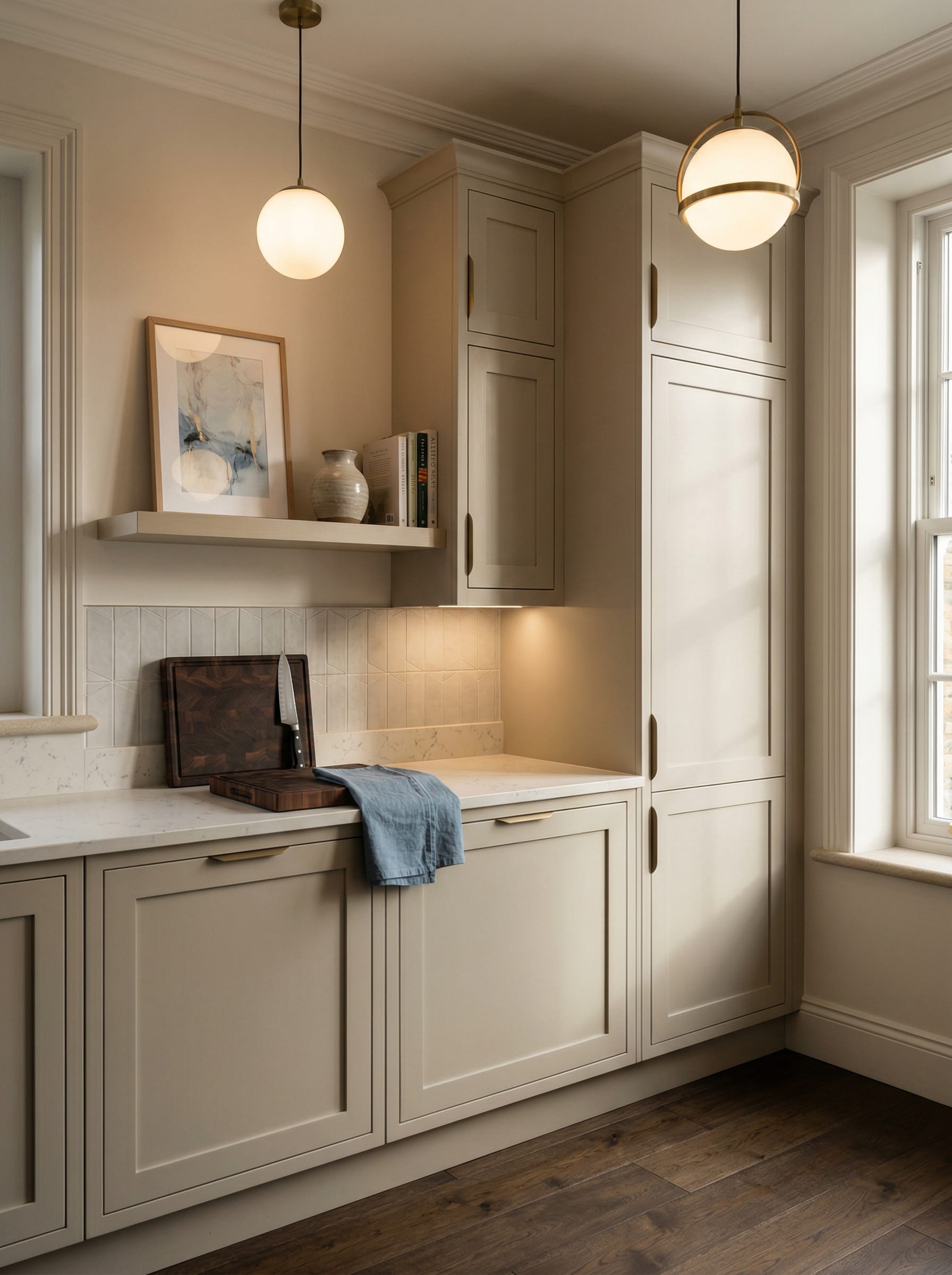 portrait1_600x800 Tall view of full-height bespoke kitchen cabinetry in a South Wales home, modern shaker cabinetry