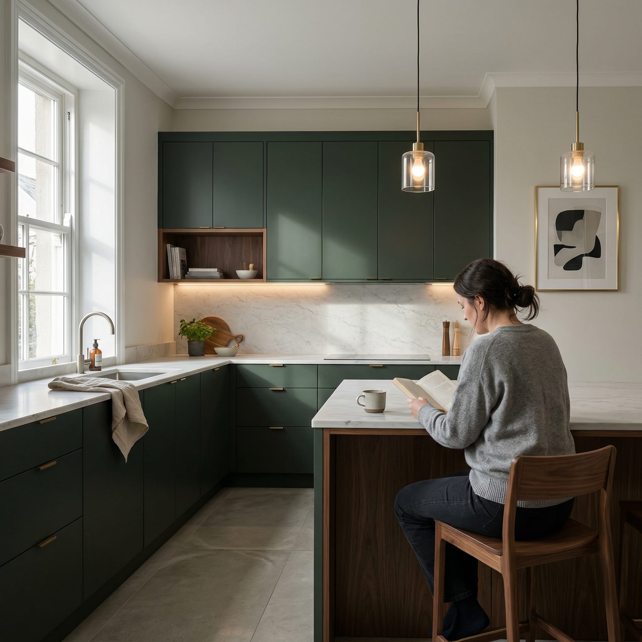 Bespoke kitchen designed for a Aberaeron home, quality materials and considered layout