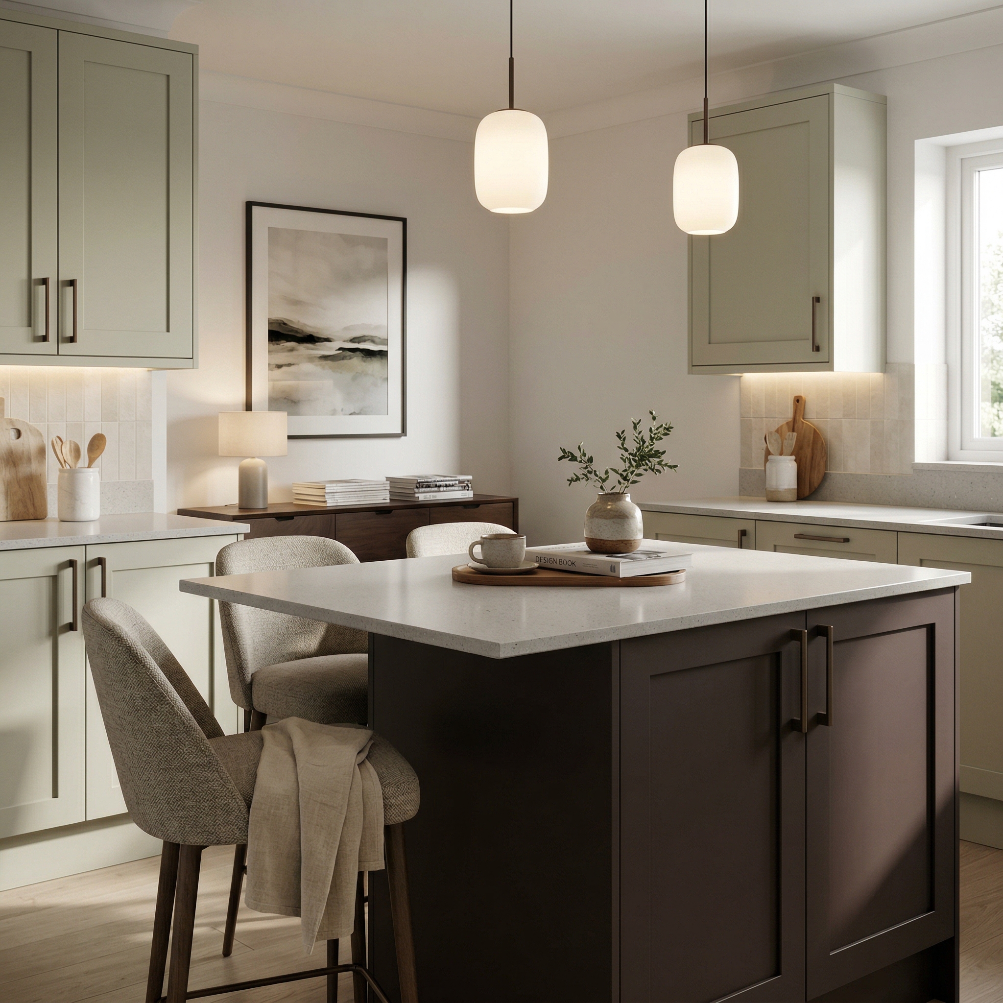 square1_800x800 Bespoke kitchen island detail, contemporary painted lay-on cabinetry with quality joinery