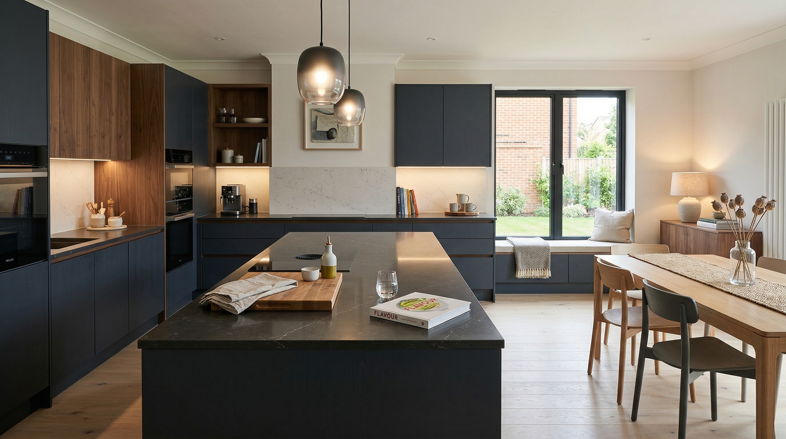 hero2_1200x675 Mastercraft bespoke kitchen in Arlesey, wide architectural view showing room volume and design quality