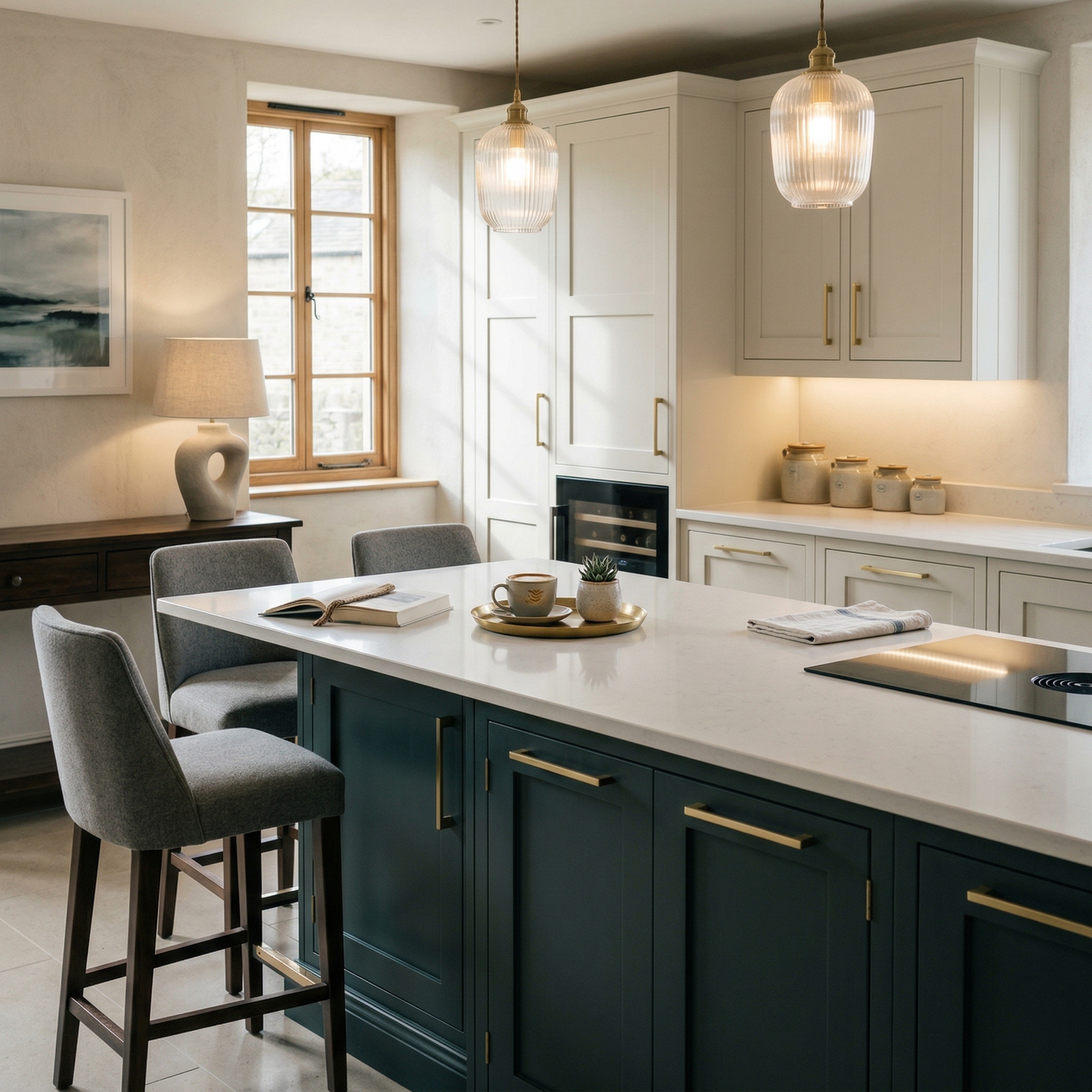 square1_800x800 Bespoke kitchen island detail, modern shaker cabinetry with quality joinery
