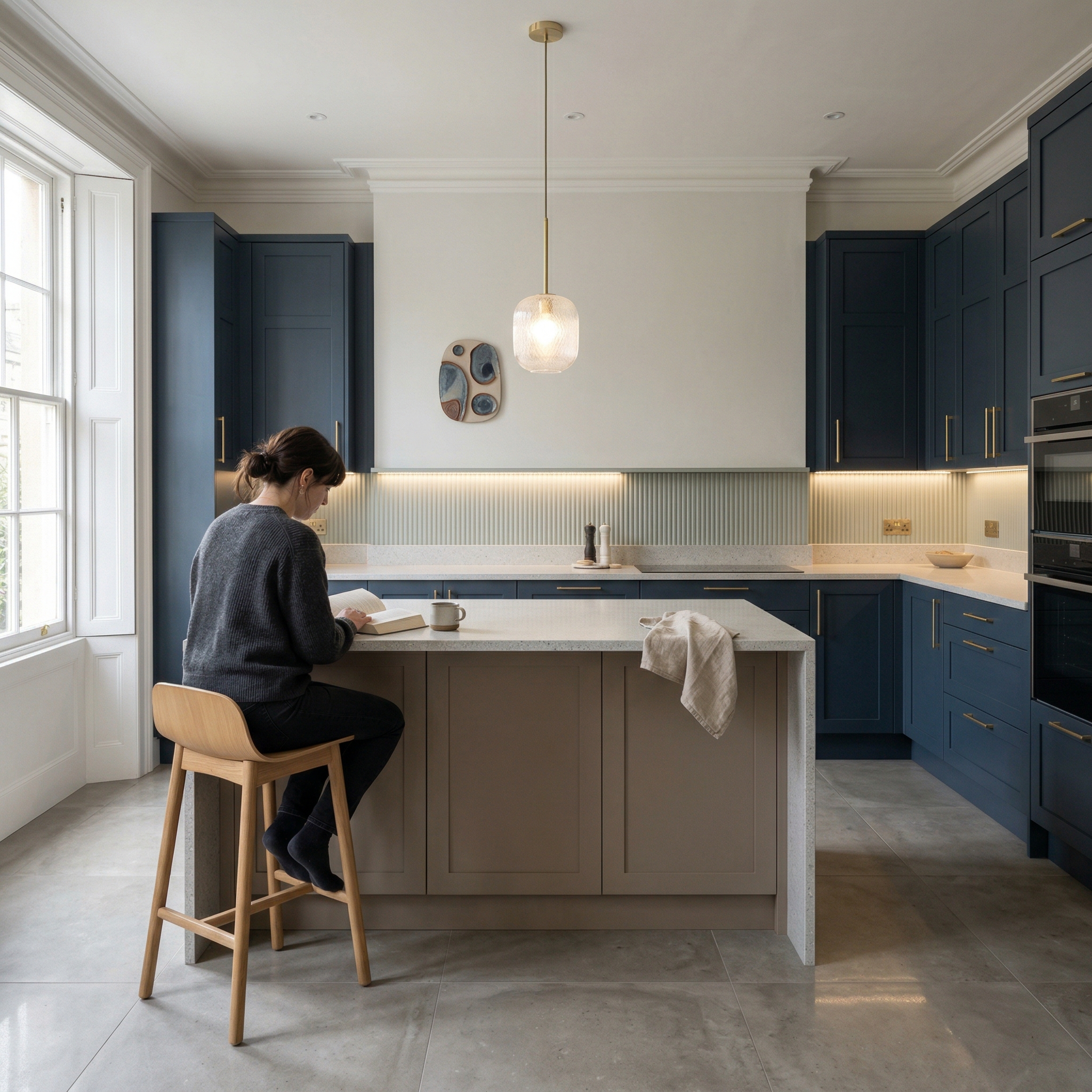 Bespoke kitchen designed for a Bath home, quality materials and considered layout