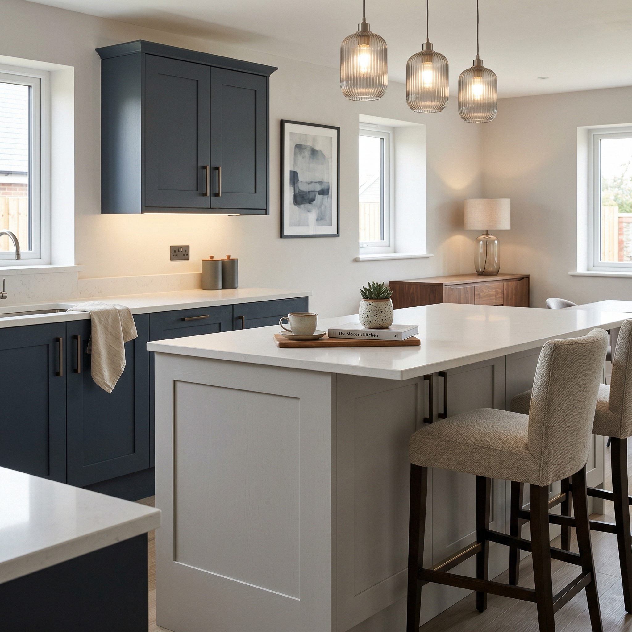 square1_800x800 Bespoke kitchen island detail, timber veneer slab-door cabinetry with quality joinery