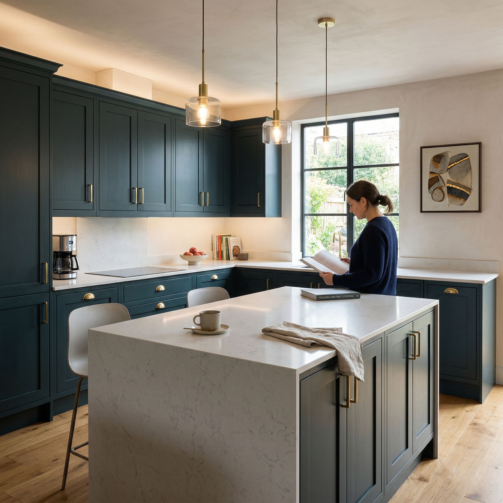 Bespoke kitchen designed for a Bedminster home, quality materials and considered layout