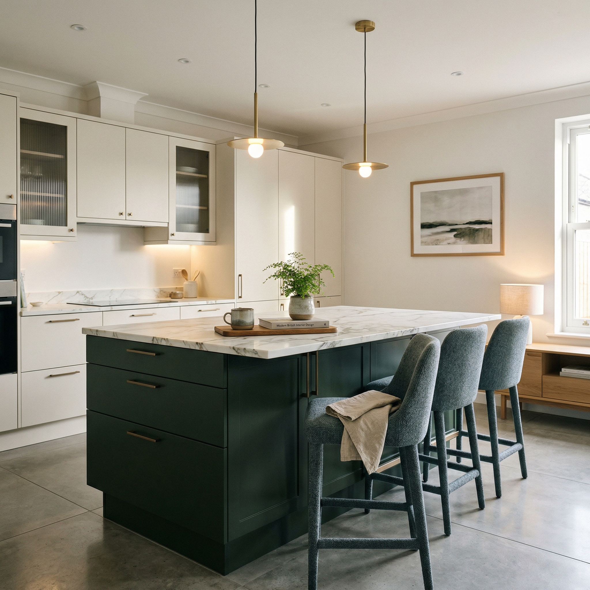 square1_800x800 Bespoke kitchen island detail, timber veneer slab-door cabinetry with quality joinery