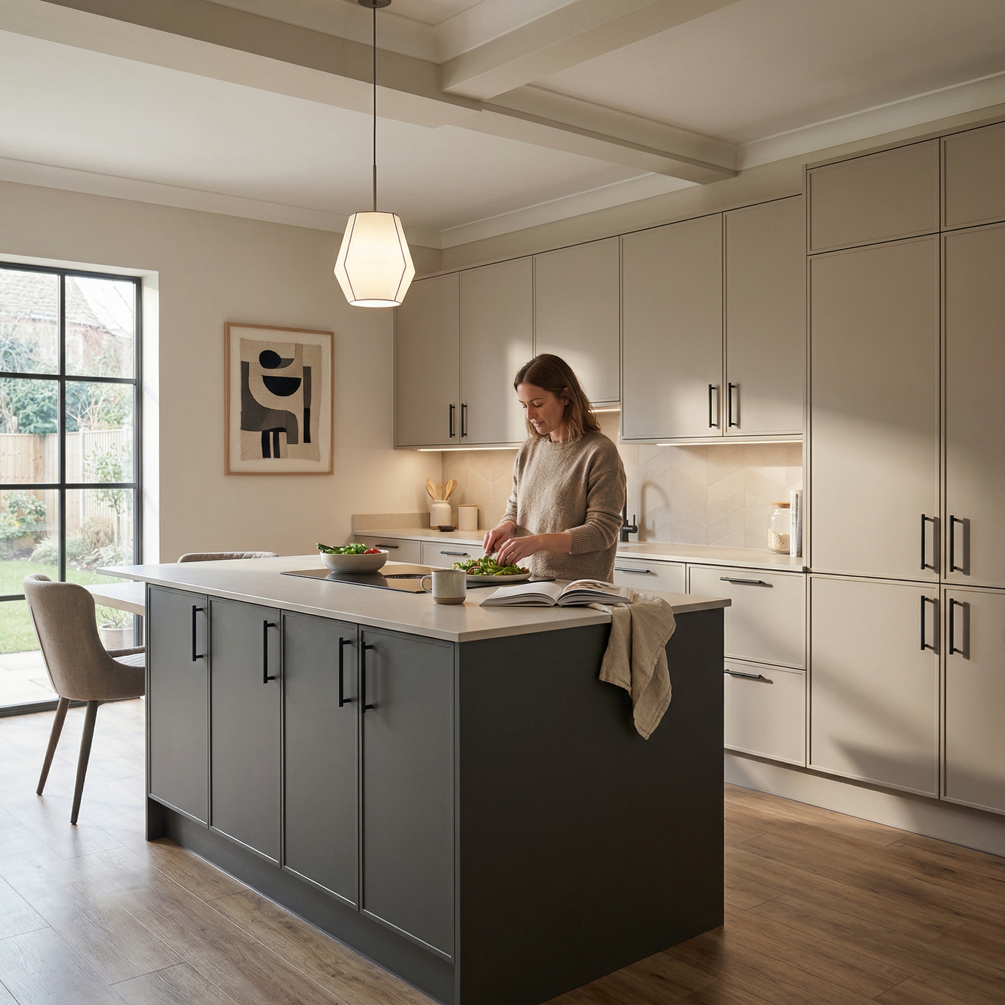 Bespoke kitchen designed for a Biggleswade home, quality materials and considered layout