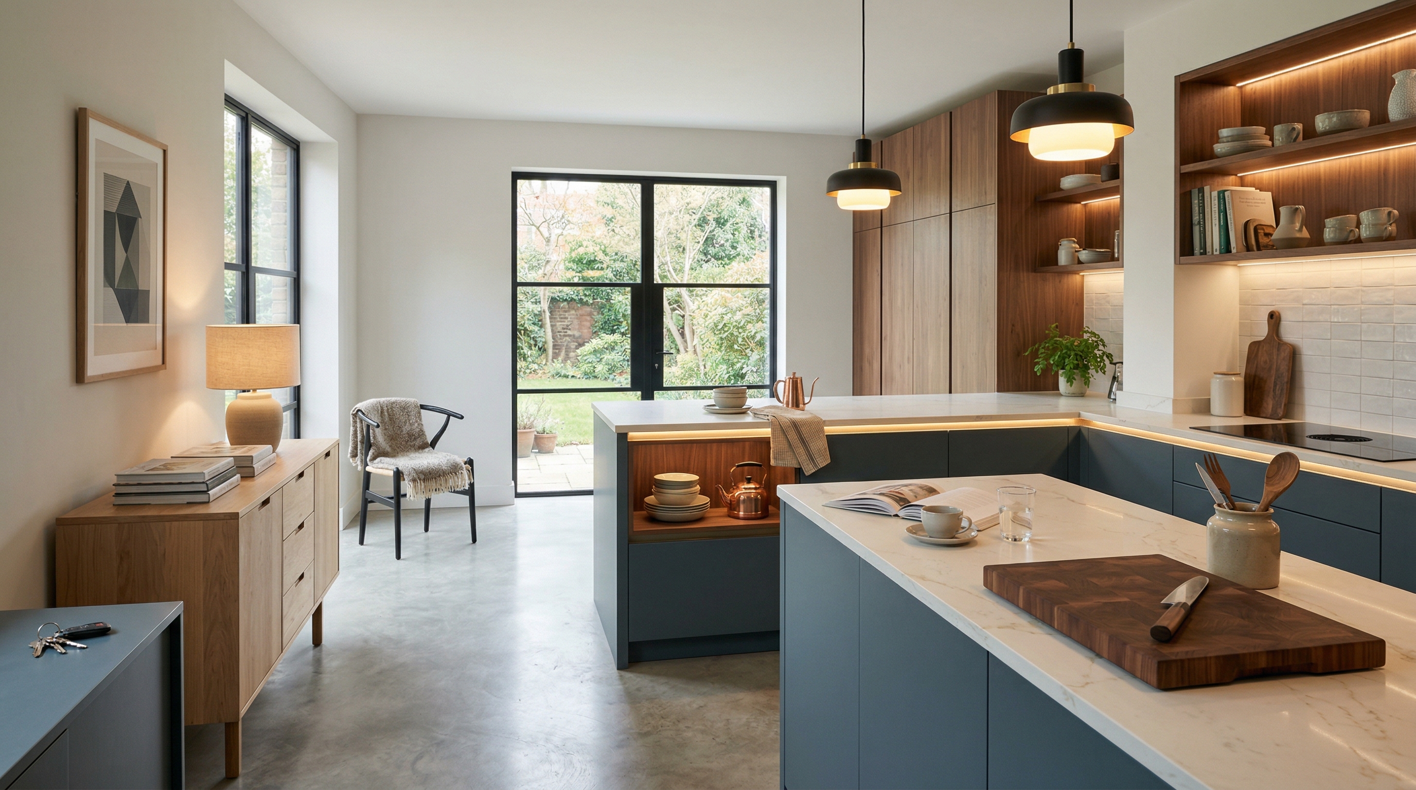 hero2_1200x675 Mastercraft bespoke kitchen in Blackheath, wide architectural view showing room volume and design quality