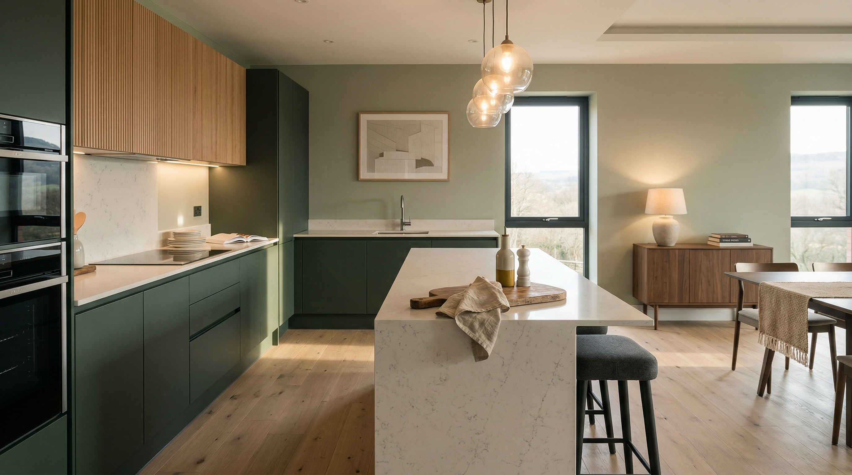 hero2_1200x675 Mastercraft bespoke kitchen in Blaenavon, wide architectural view showing room volume and design quality