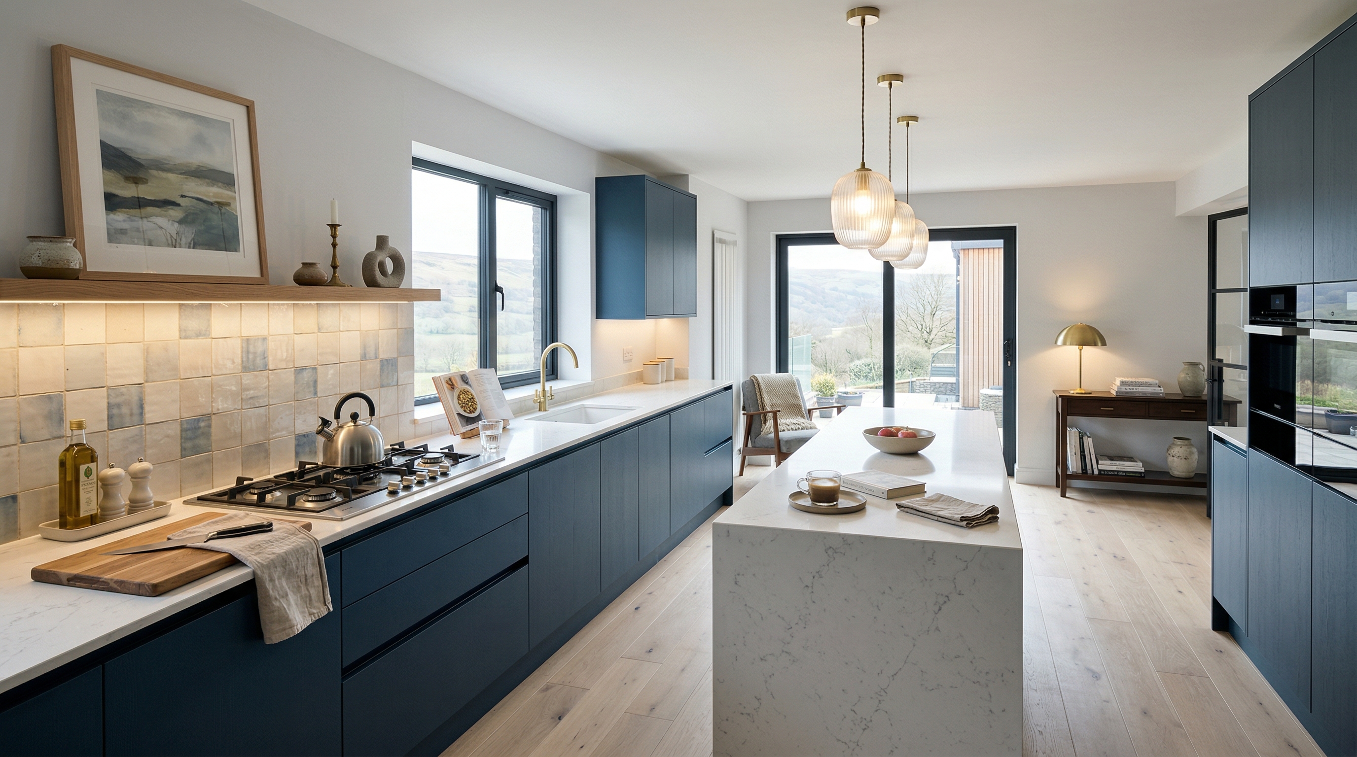 hero2_1200x675 Mastercraft bespoke kitchen in Blaina, wide architectural view showing room volume and design quality