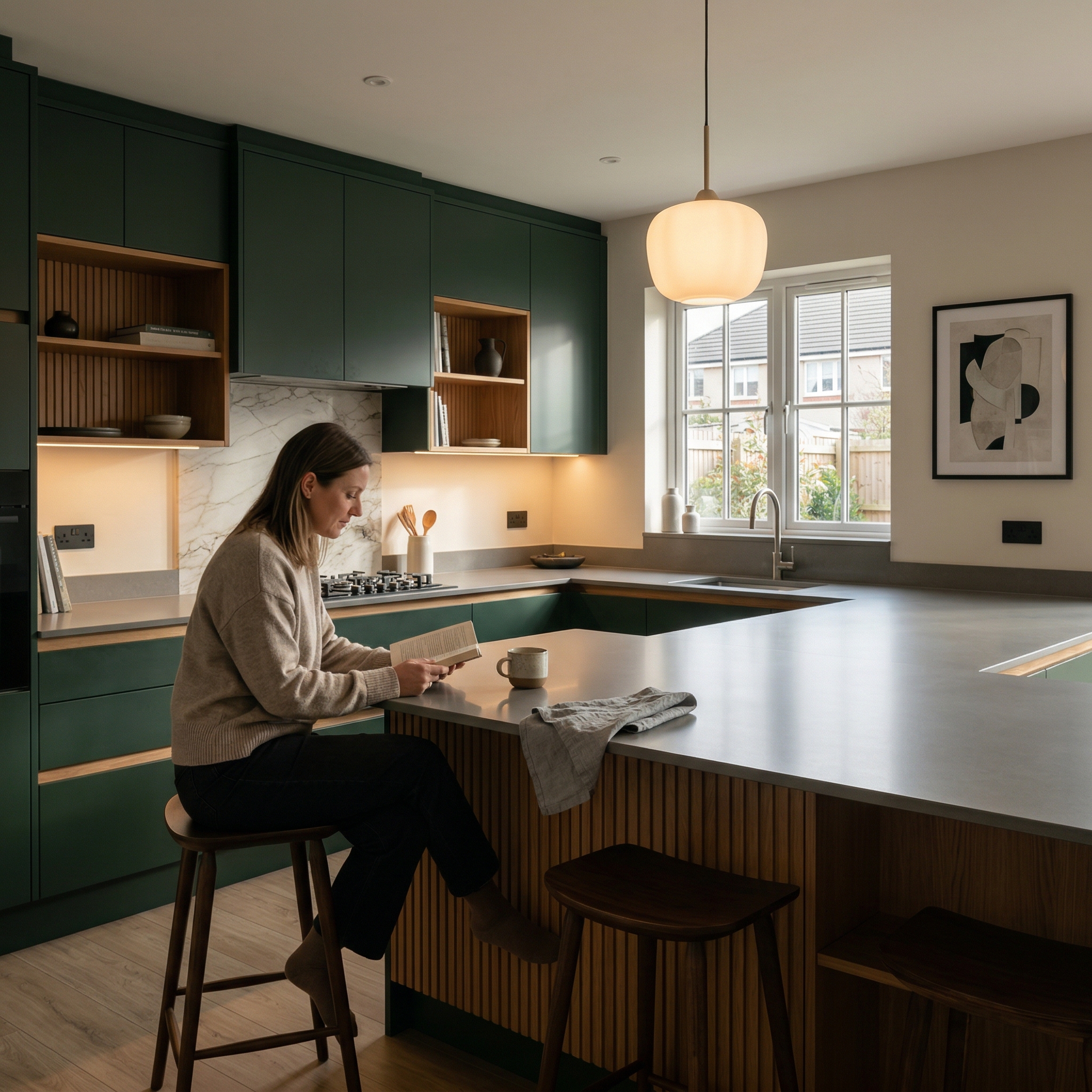 Bespoke kitchen designed for a Blaina home, quality materials and considered layout