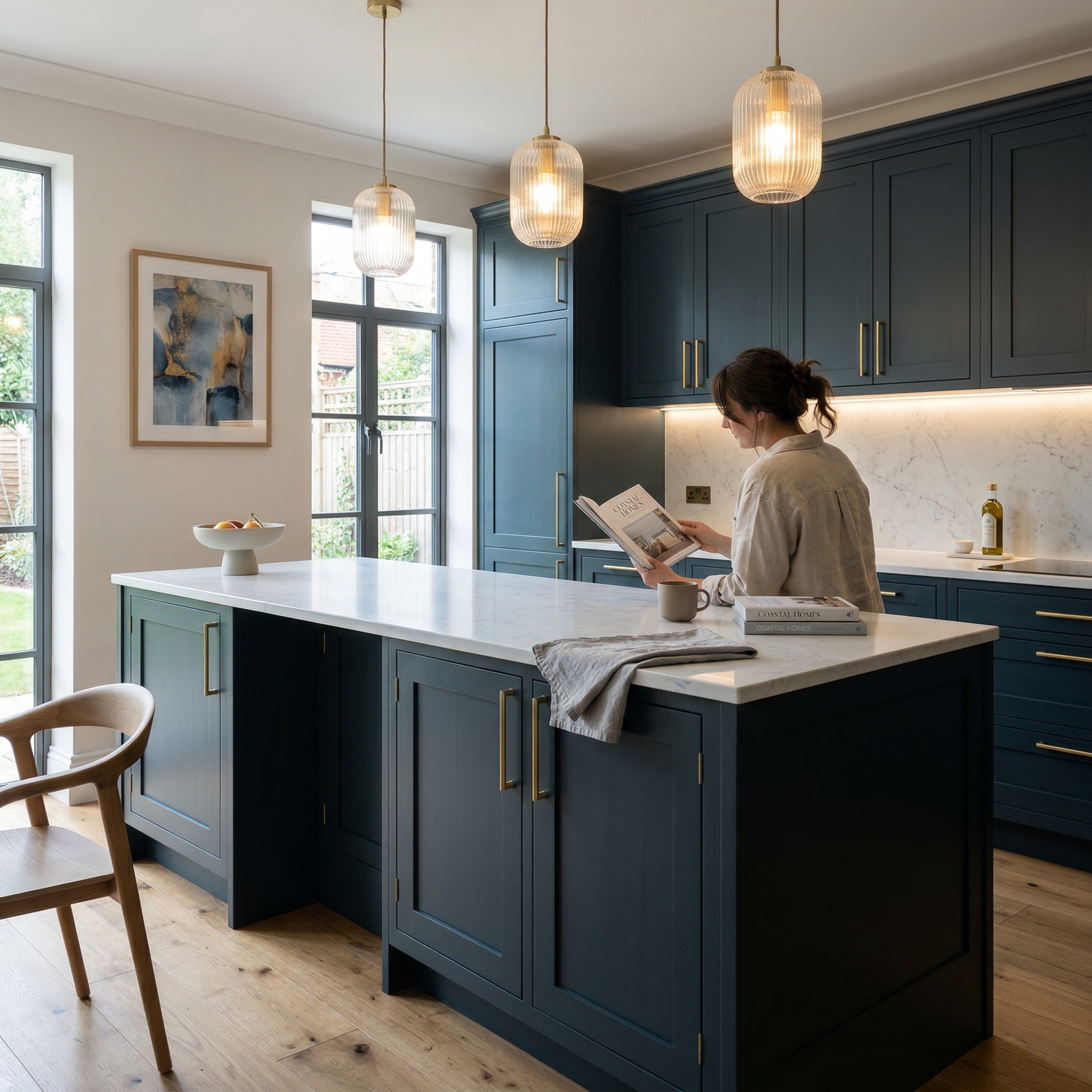 Bespoke kitchen designed for a Bournemouth home, quality materials and considered layout