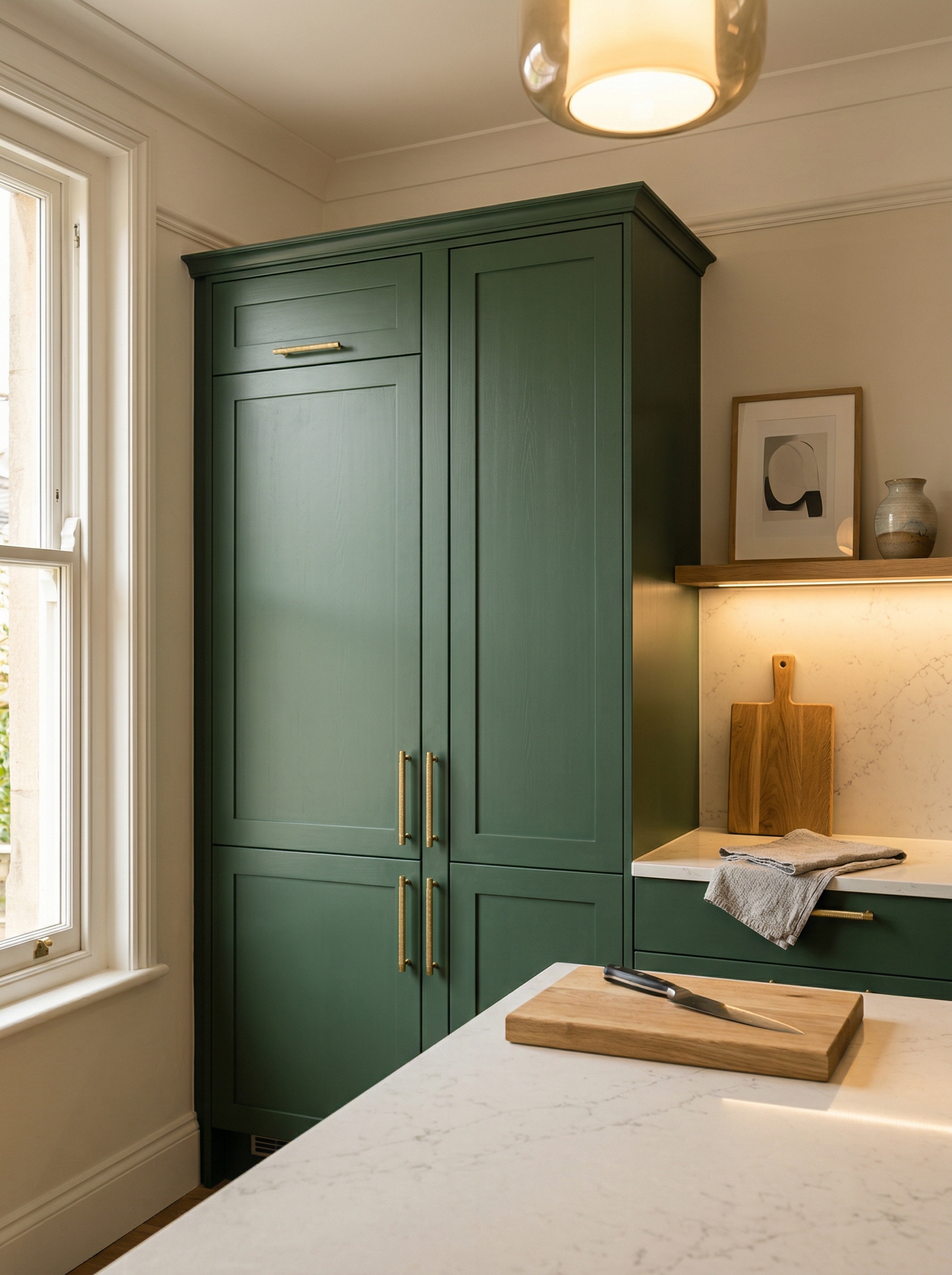 portrait1_600x800 Tall view of full-height bespoke kitchen cabinetry, modern shaker cabinetry